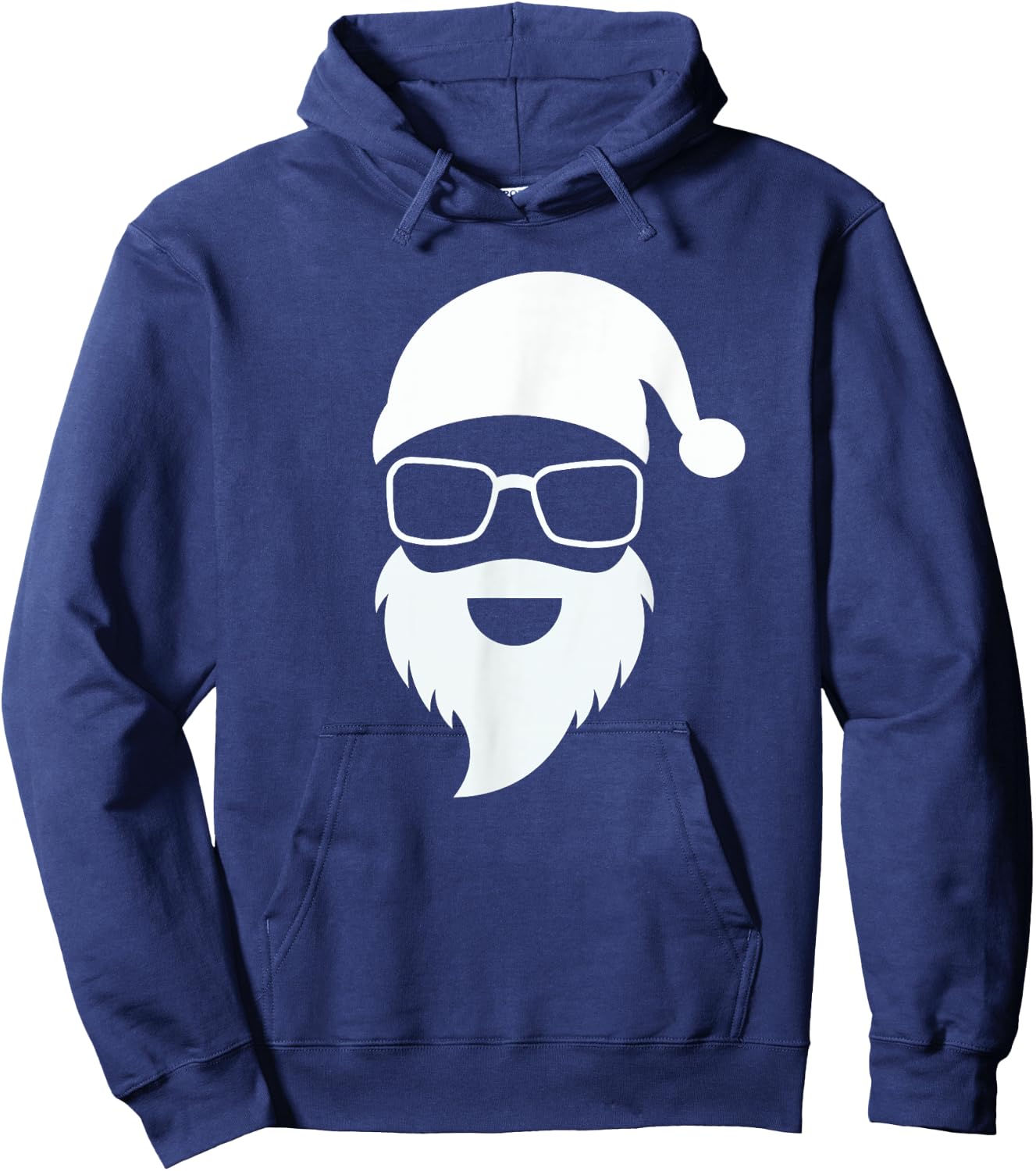 Santa Claus Face Sunglasses Men Women Cool Christmas Hipster Hoodie - Hoodie | Navy