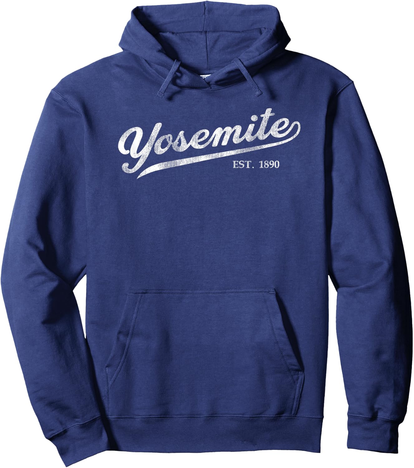 Retro Yosemite Vacation Souvenir Vintage Cursive Script Hoodie - Hoodie | Navy