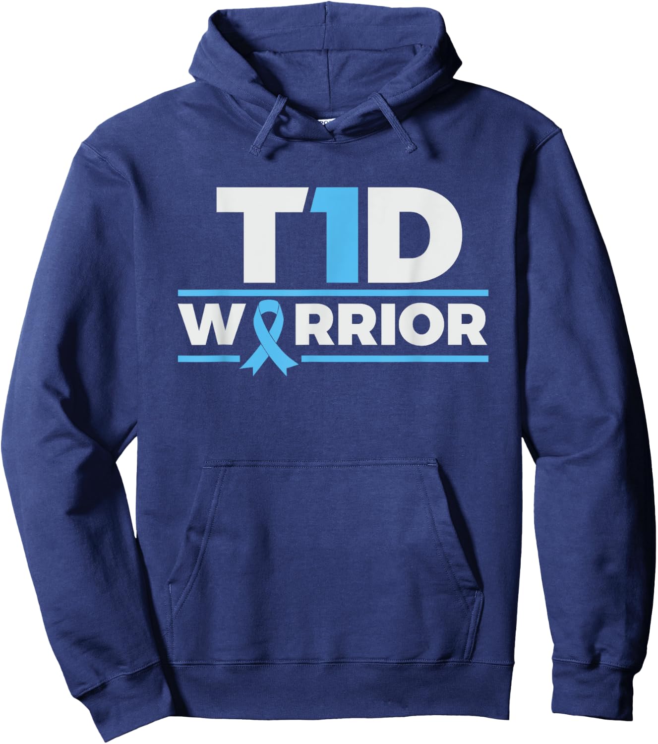 T1D Warrior - Type 1 Diabetes Awareness Diabetic Hoodie - Hoodie | Navy