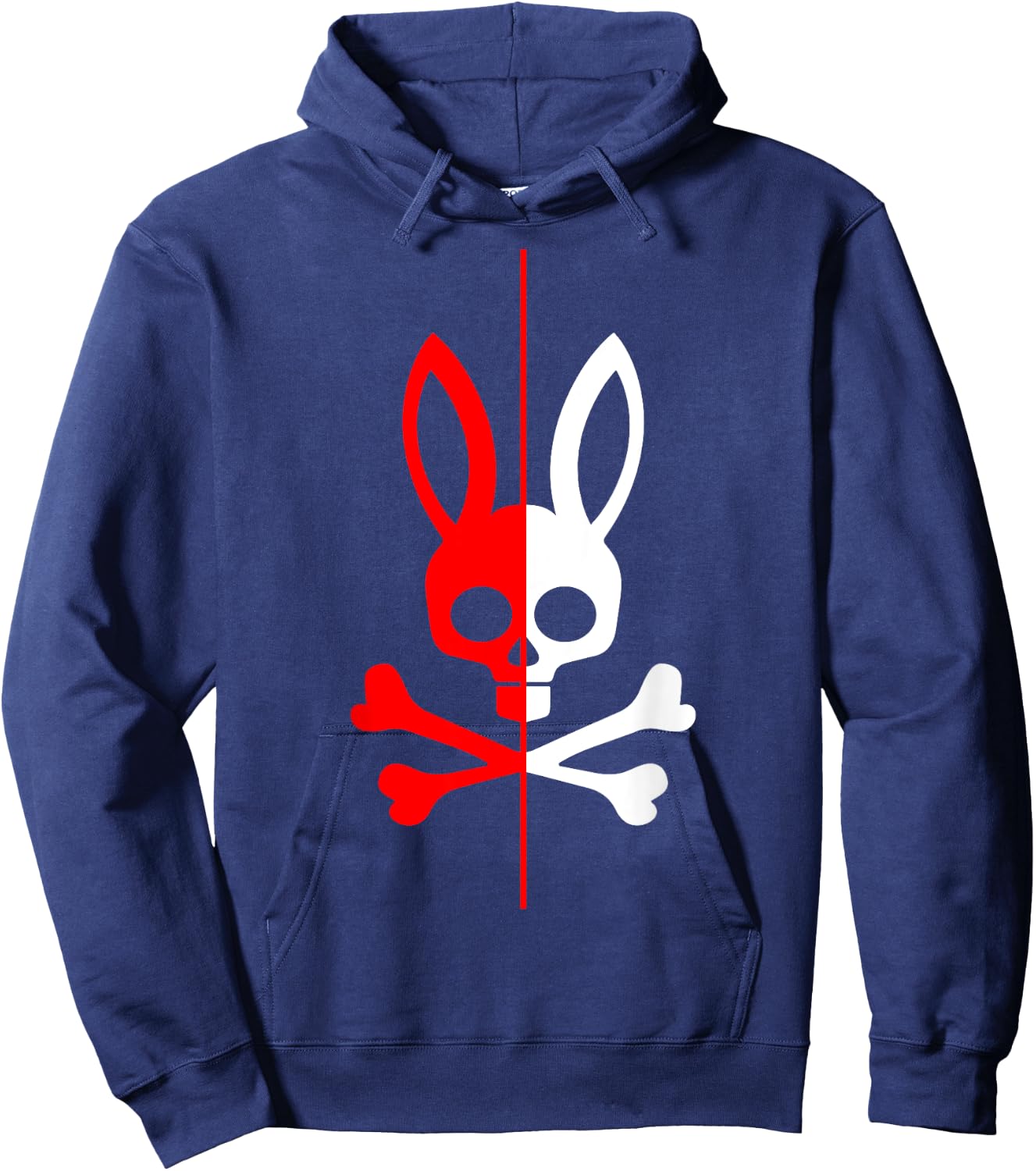 Scary Skull And Crossbones Bad Rabbit Horror Bunny Halloween Hoodie - Hoodie | Navy