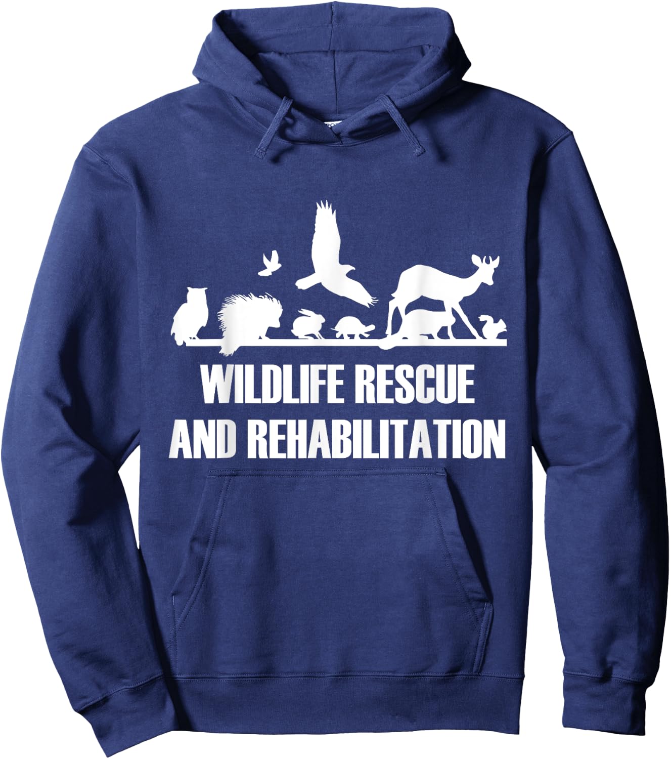 Wildlife Rescue Quotes Black -Adults , Small, Short Sleeve Hoodie - Hoodie | Navy