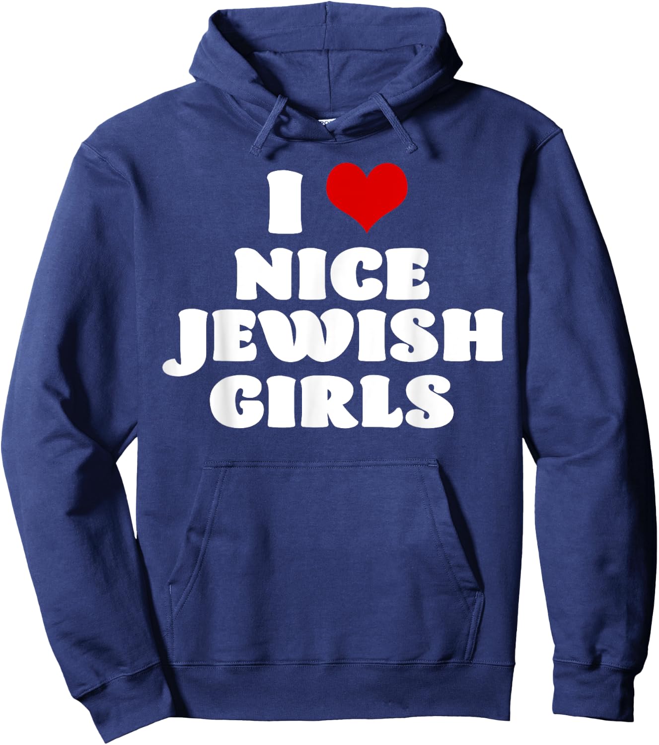 I Love Nice Jewish Girls Red Heart Hanukkah Hoodie - Hoodie | Navy