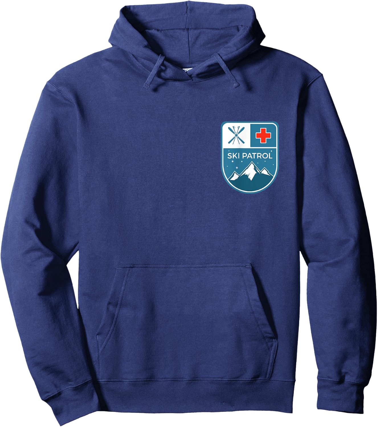 Ski Patrol Logo Pocket Official Skiier Snowboarder Funny Hoodie - Hoodie | Navy