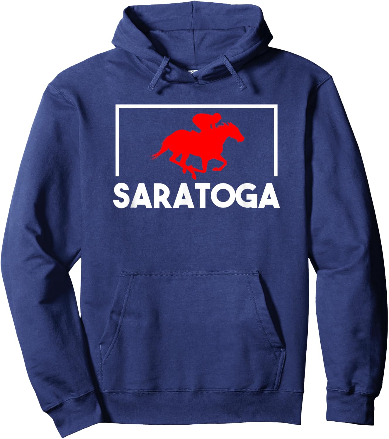 Saratoga Springs Upstate New York Horse Racing Jockey Hoodie - Hoodie | Navy