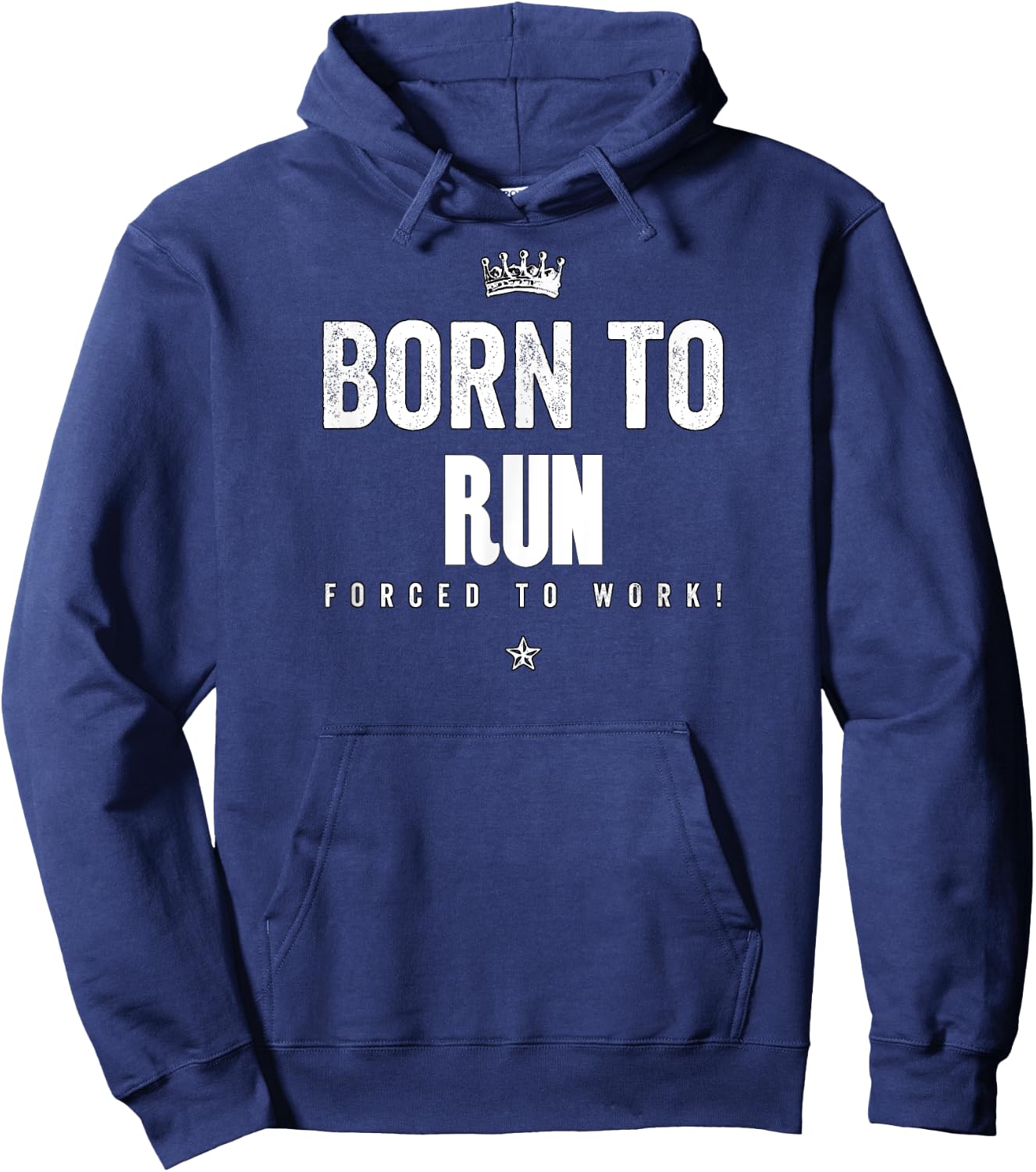 Funny Born to Run Forced to Work Running Runner Run Hoodie - Hoodie | Navy