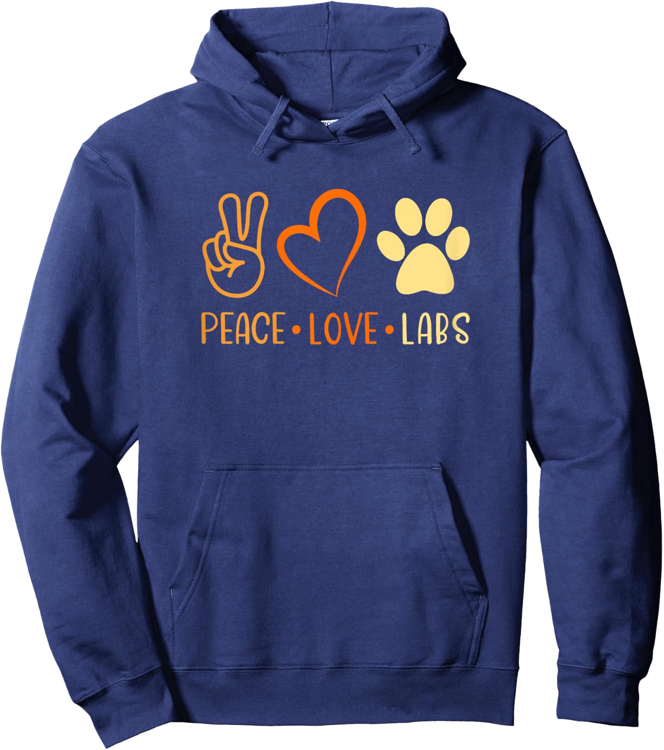 Peace Love Yellow Labs Labrador Lab Mom Fall Autumn Hoodie - Hoodie | Navy
