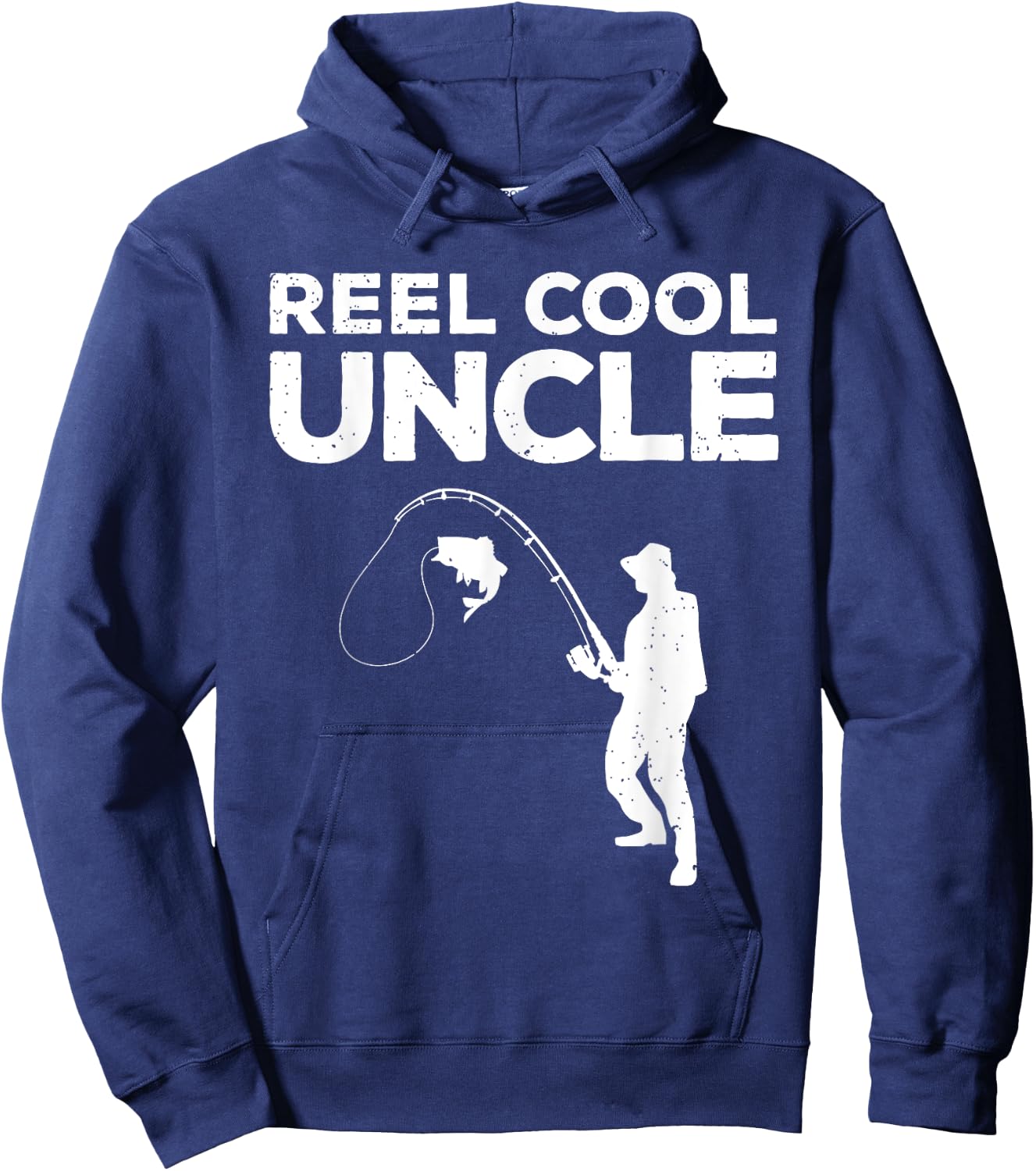 Funny First Time Uncle Design Reel Fishing Lover Hoodie - Hoodie | Navy