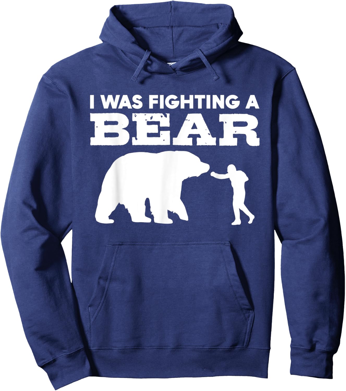 Injury Recovery Funny Broken Arm I Was Fighting A Bear Hoodie - Hoodie | Navy