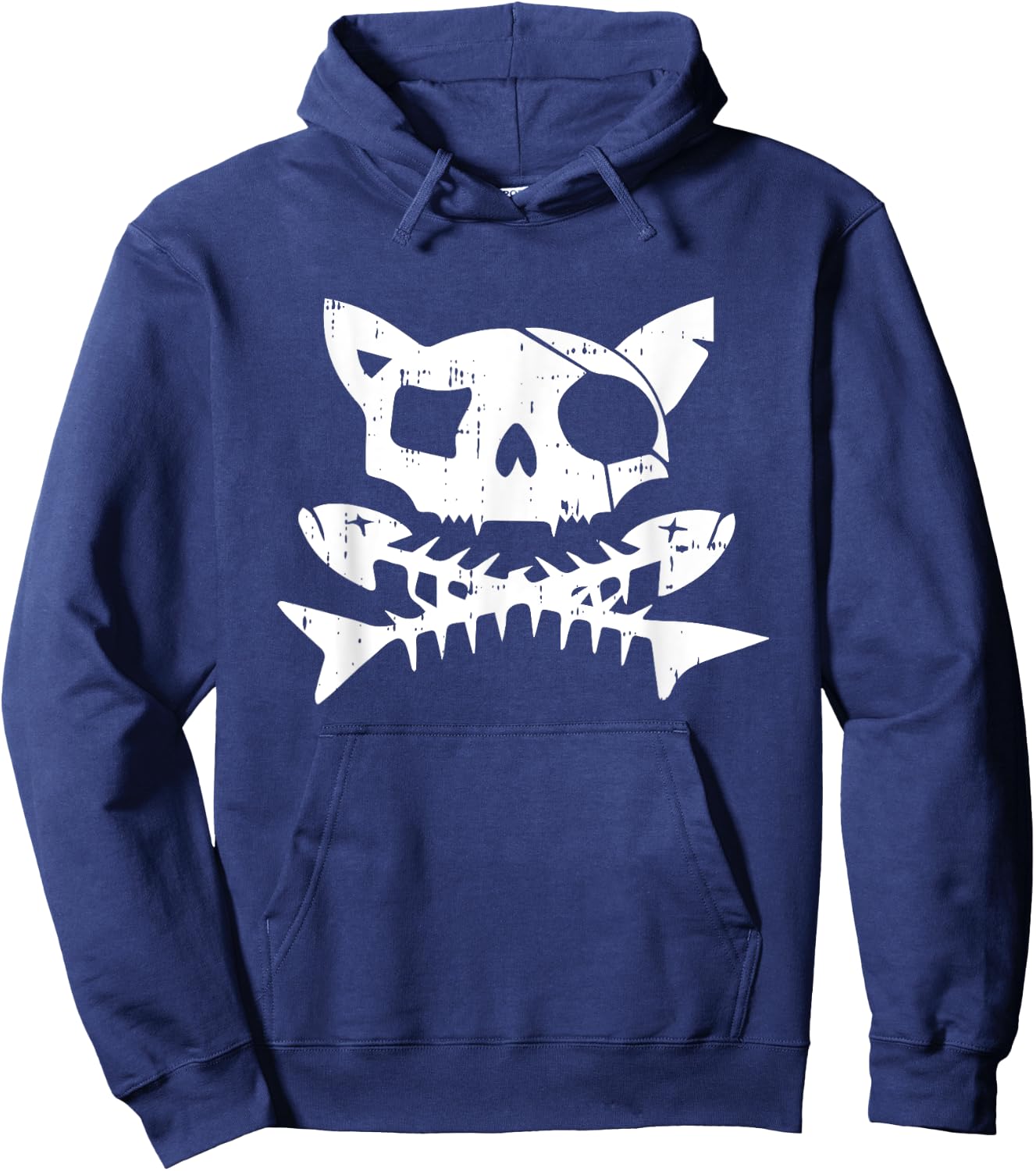 Cat Pirate Halloween Costume Scary Skull And Crossbone Men Women Kids Hoodie - Hoodie | Navy