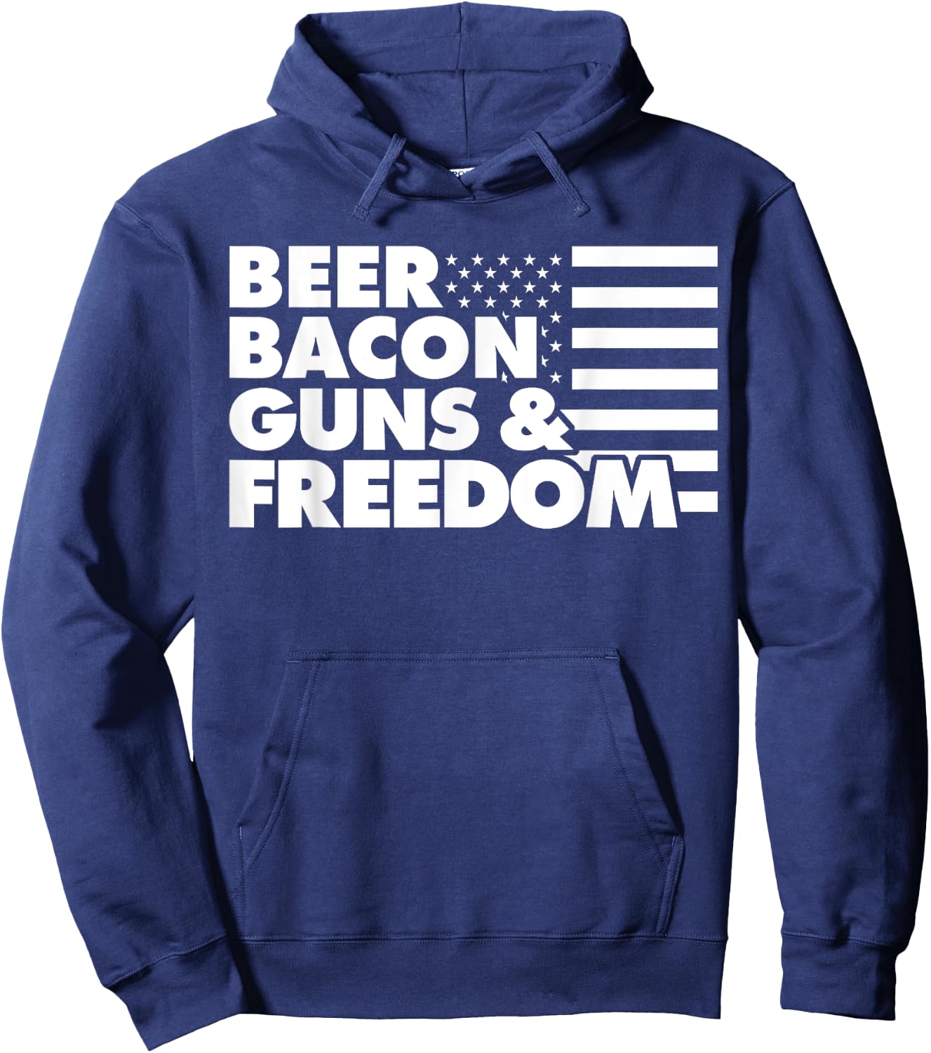Beer Bacon Guns and Freedom Hoodie - Hoodie | Navy