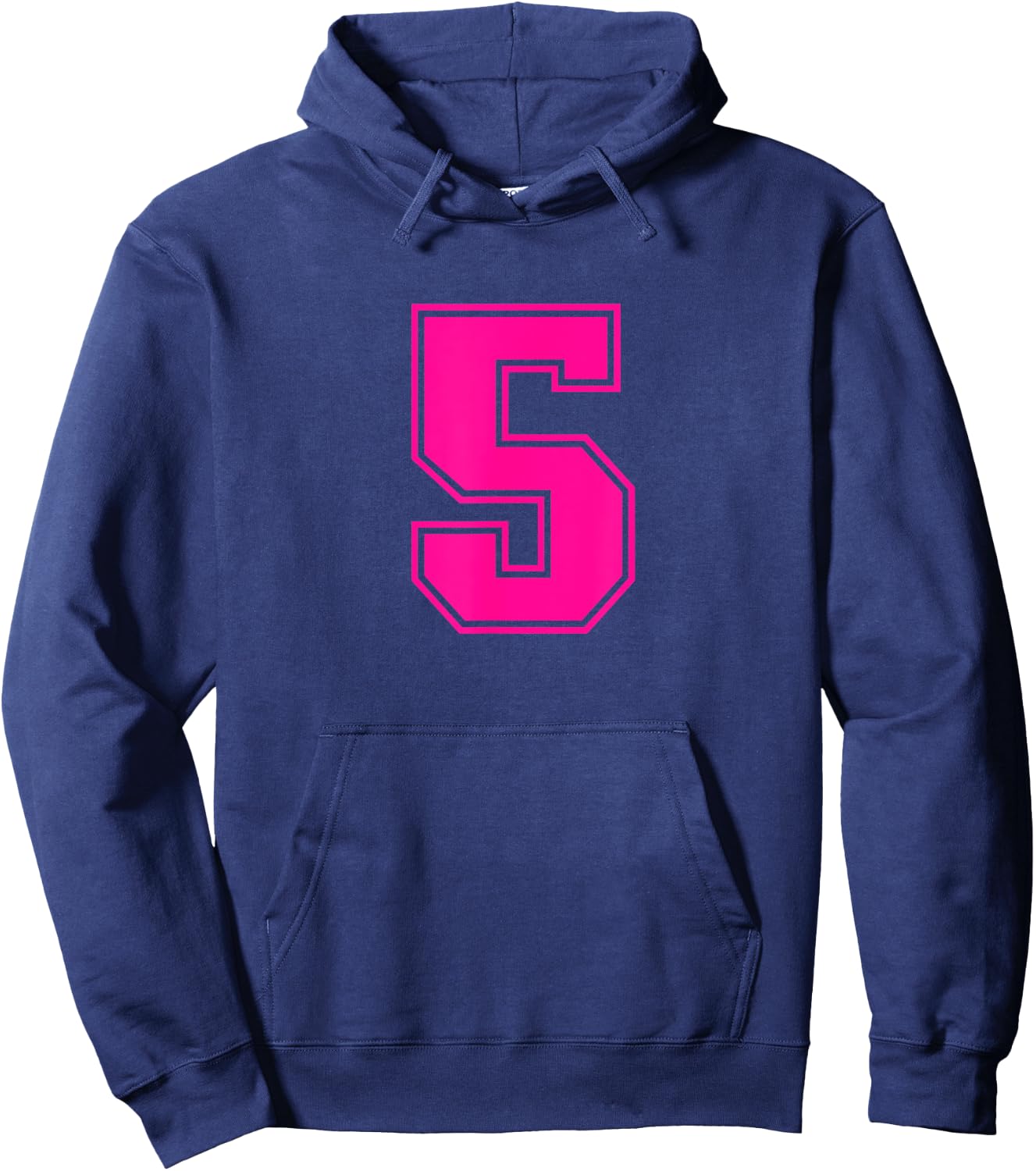 Number #5 Pink Sports Fan Jersey Number Hoodie - Hoodie | Navy