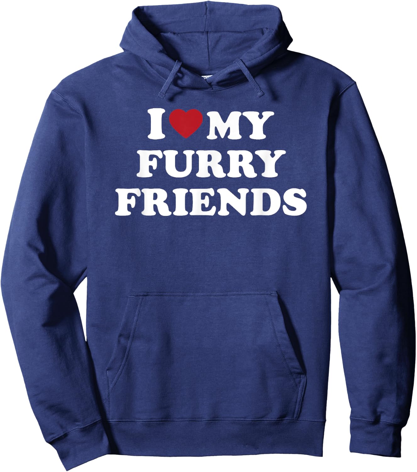 I Love My Furry Friends, I Heart My Furry Friends Hoodie - Hoodie | Navy