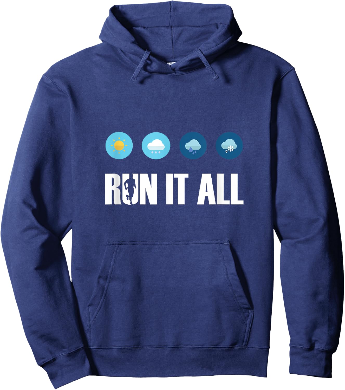 Run It All. All Weather Running Marathon Jogging Running Hoodie - Hoodie | Navy