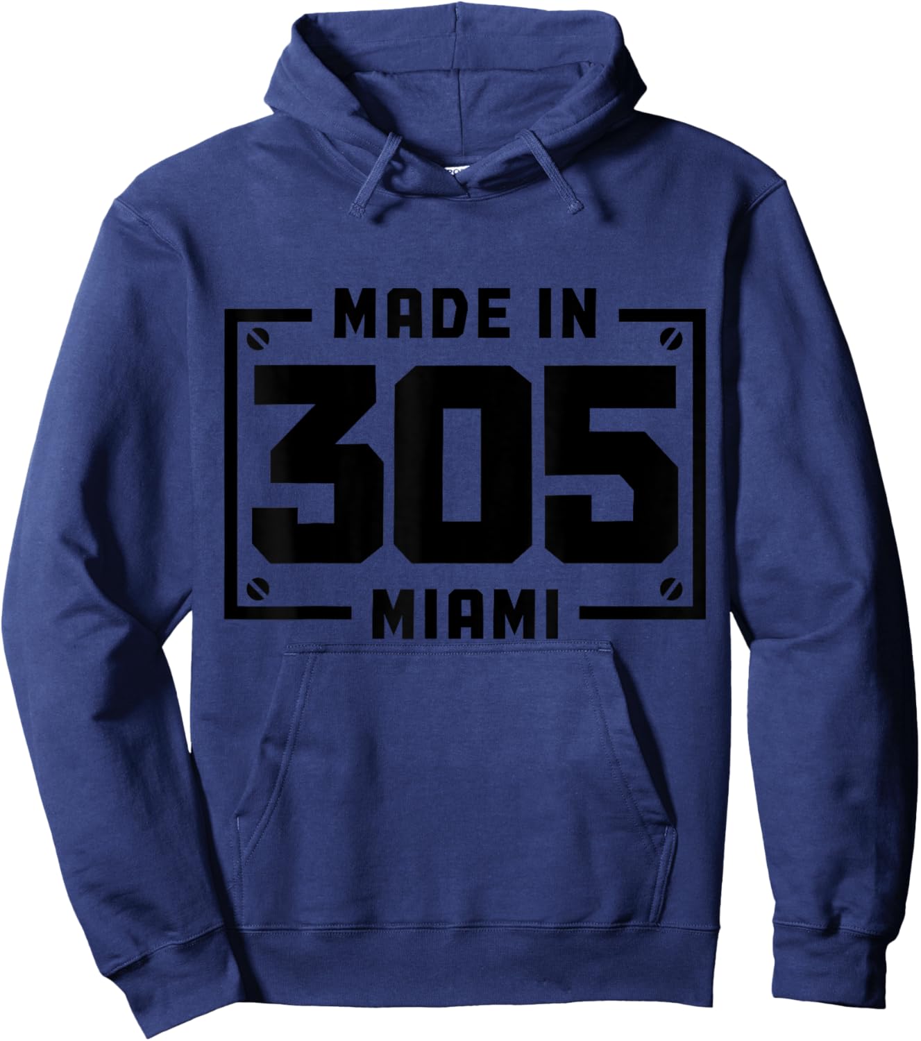 Miami Florida 305 Area Code Vintage FL Pride Hoodie - Hoodie | Navy