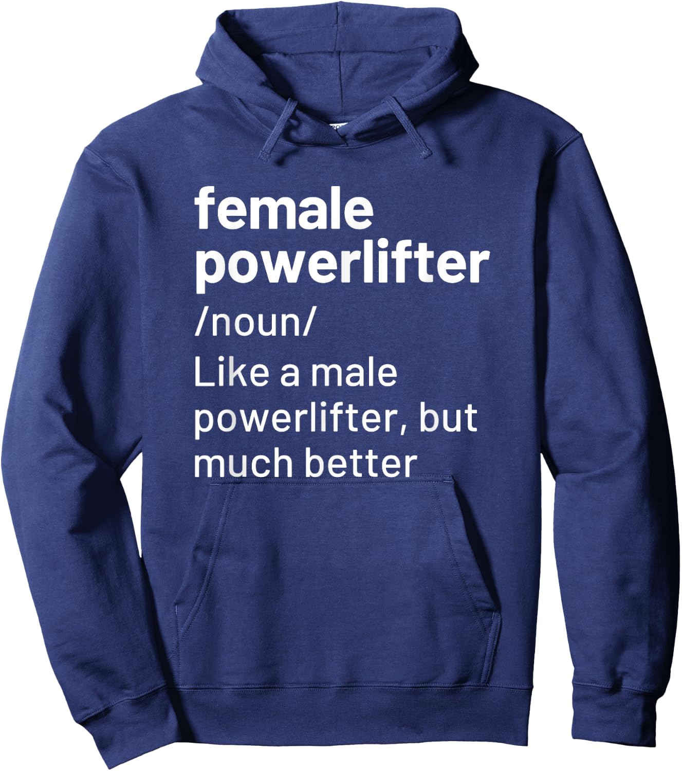 Female Girl Powerlifter Definition Funny Powerlifting Hoodie - Hoodie | Navy
