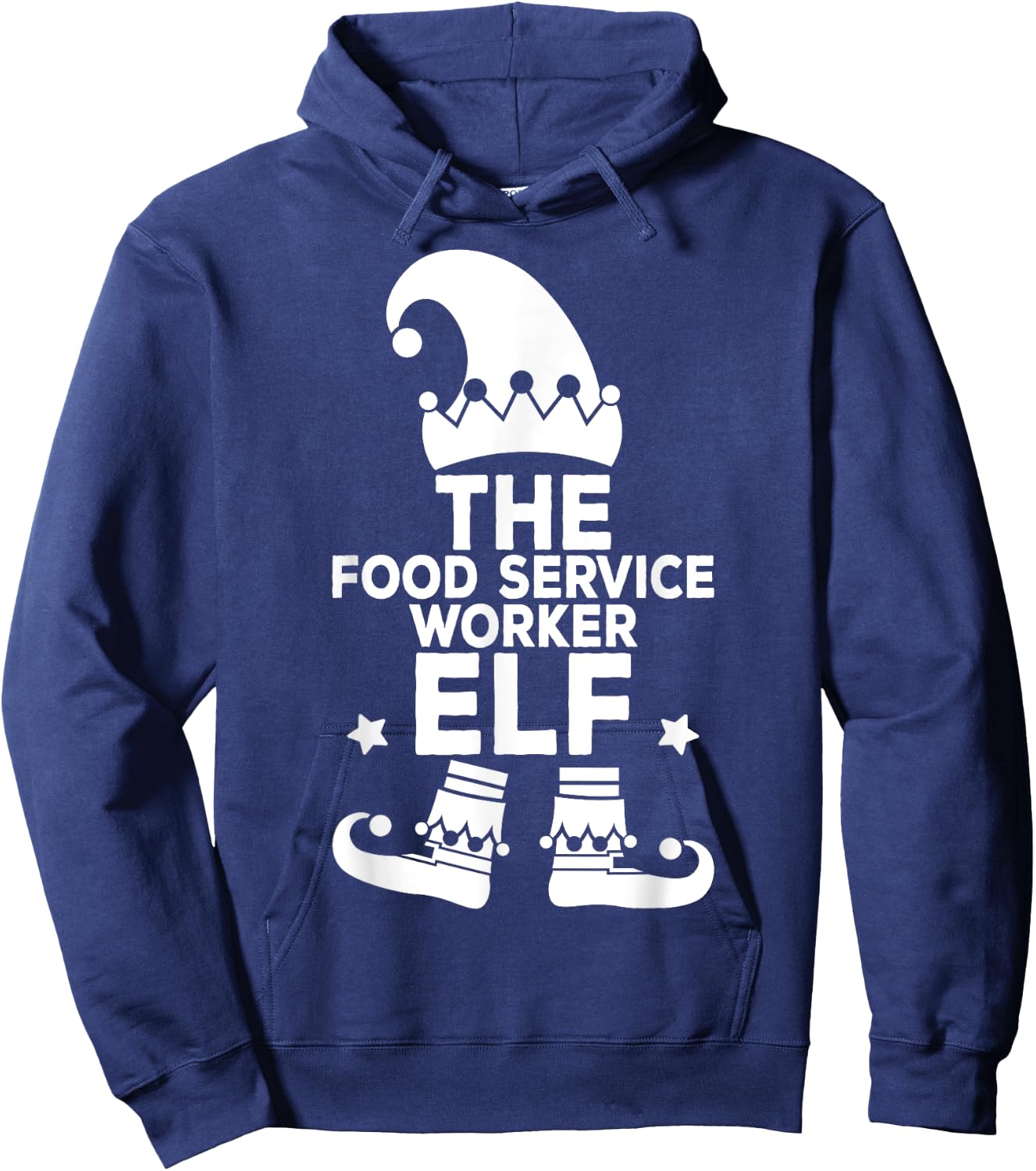 I'm The Food Service Worker Elf Holiday Matching Christmas Hoodie - Hoodie | Navy