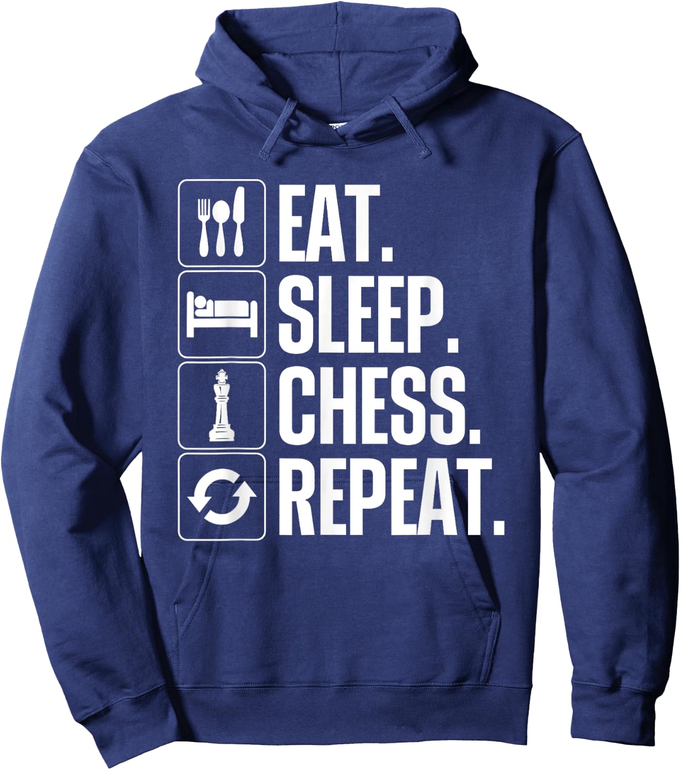 Cute Chess Player Art Boys Kids Chess Lover Novelty Hoodie - Hoodie | Navy