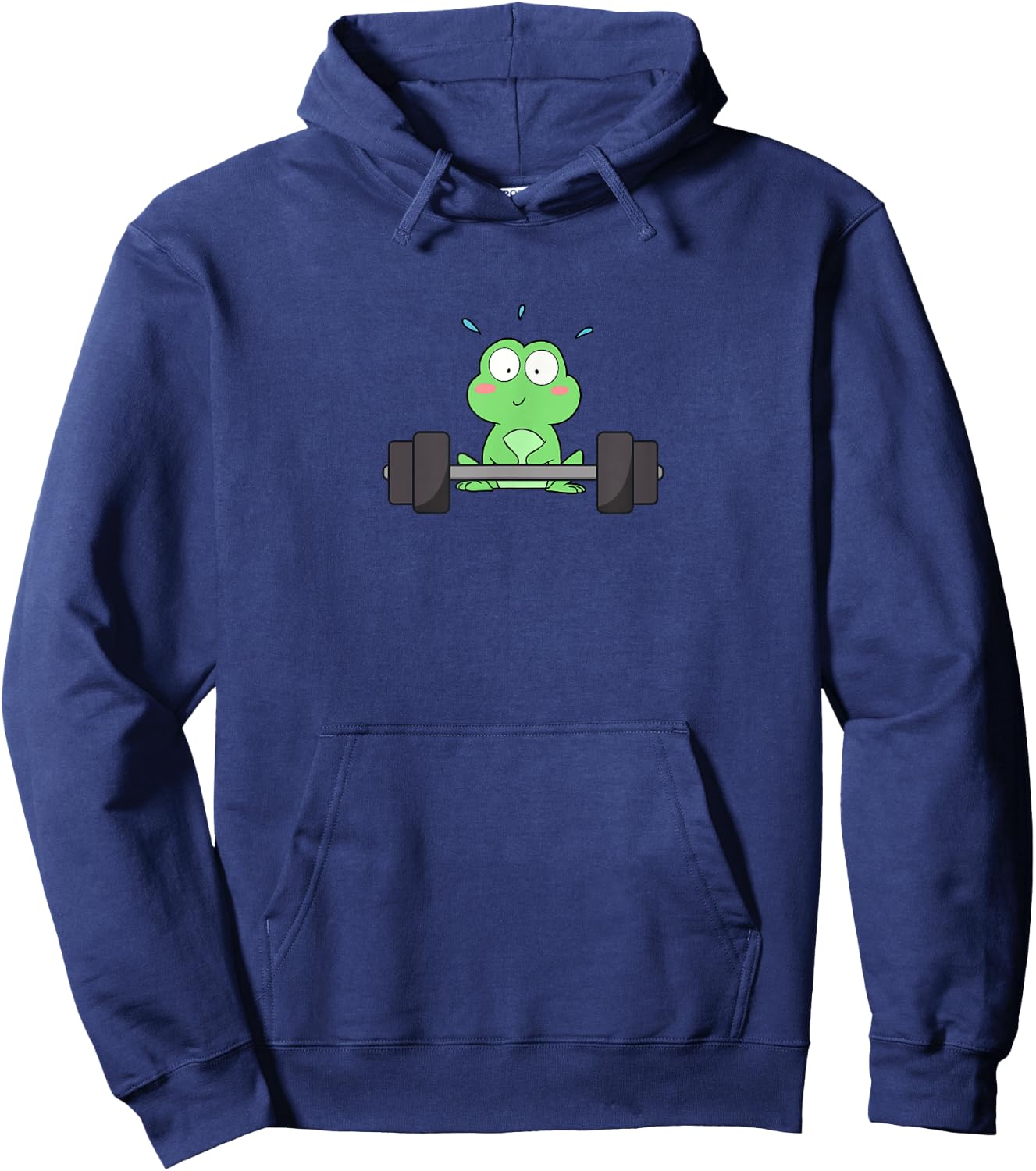 Cute Frog Exercise Deadlift Aesthetic Funny Gym Toad Hoodie - Hoodie | Navy