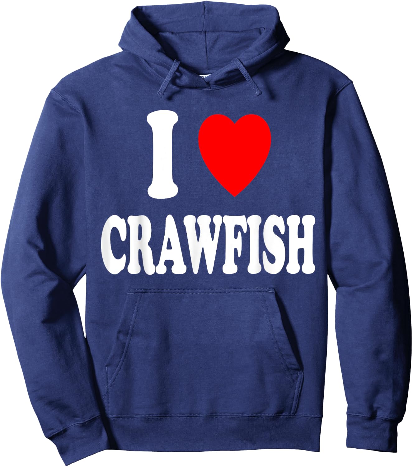 I Heart (Love) Crawfish Cooking Cajun Fishing Creole Seafood Hoodie - Hoodie | Navy