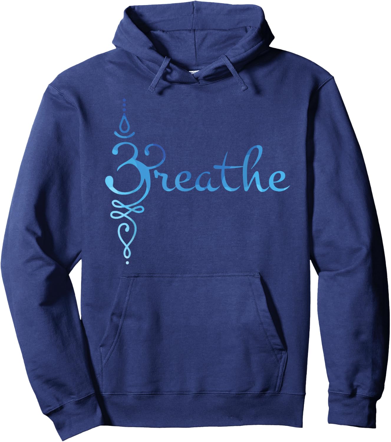Sanskrit Zen Yoga Meditation Breathing Symbol Hoodie - Hoodie | Navy