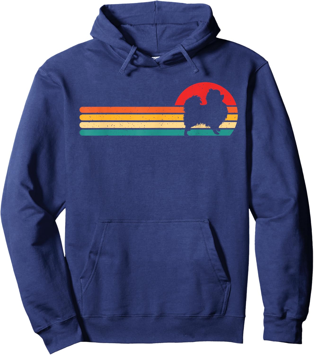 Retro Pomeranian - Pet Lover Dog Owner Animal Lover Women Kids Hoodie - Hoodie | Navy