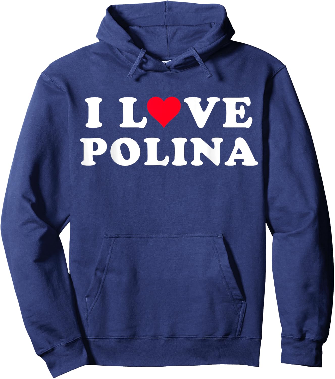 I Love Polina Matching Girlfriend & Boyfriend Polina Name Hoodie - Hoodie | Navy