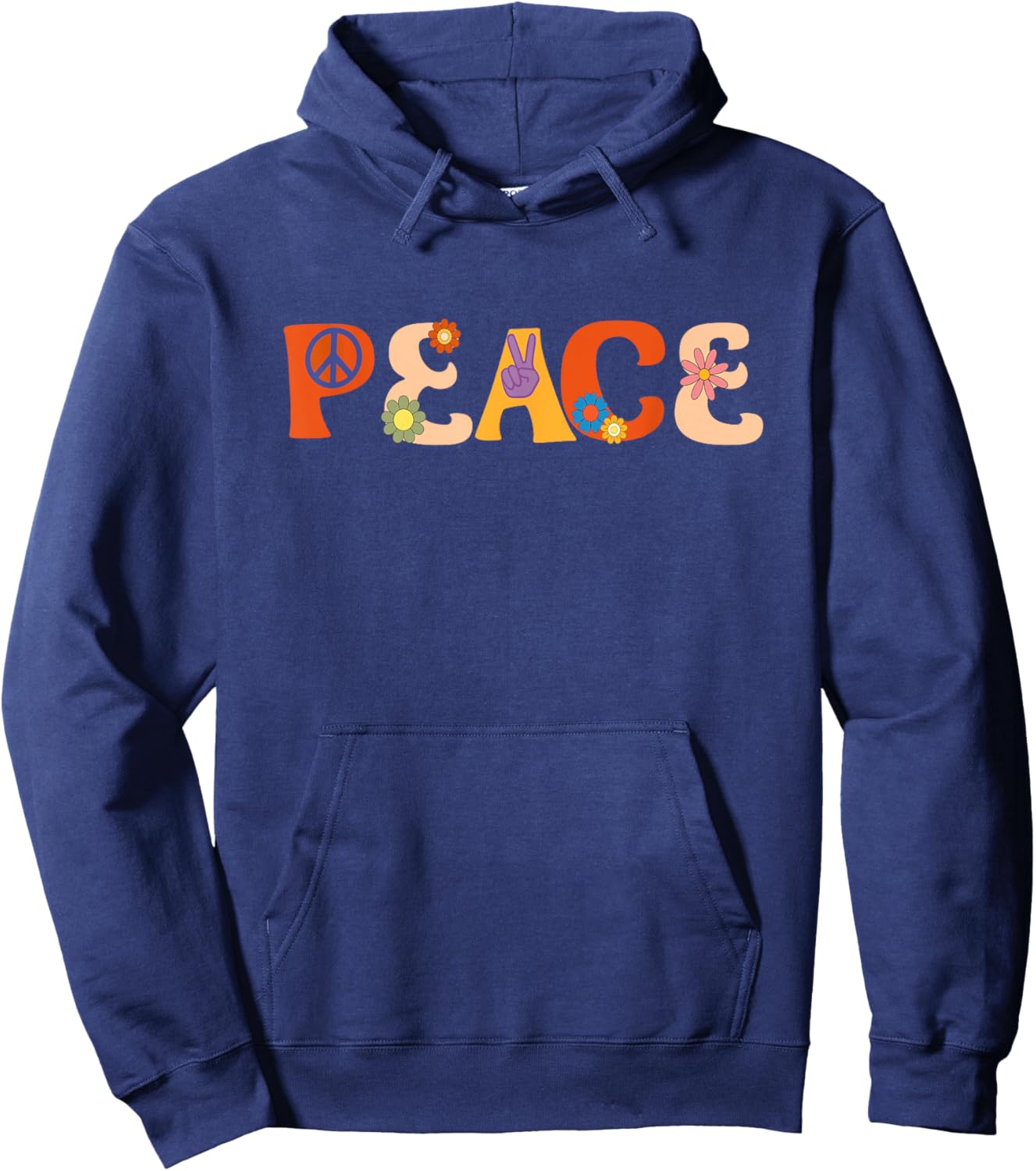 Peace Sign Hippie Hoodie - Hoodie | Navy