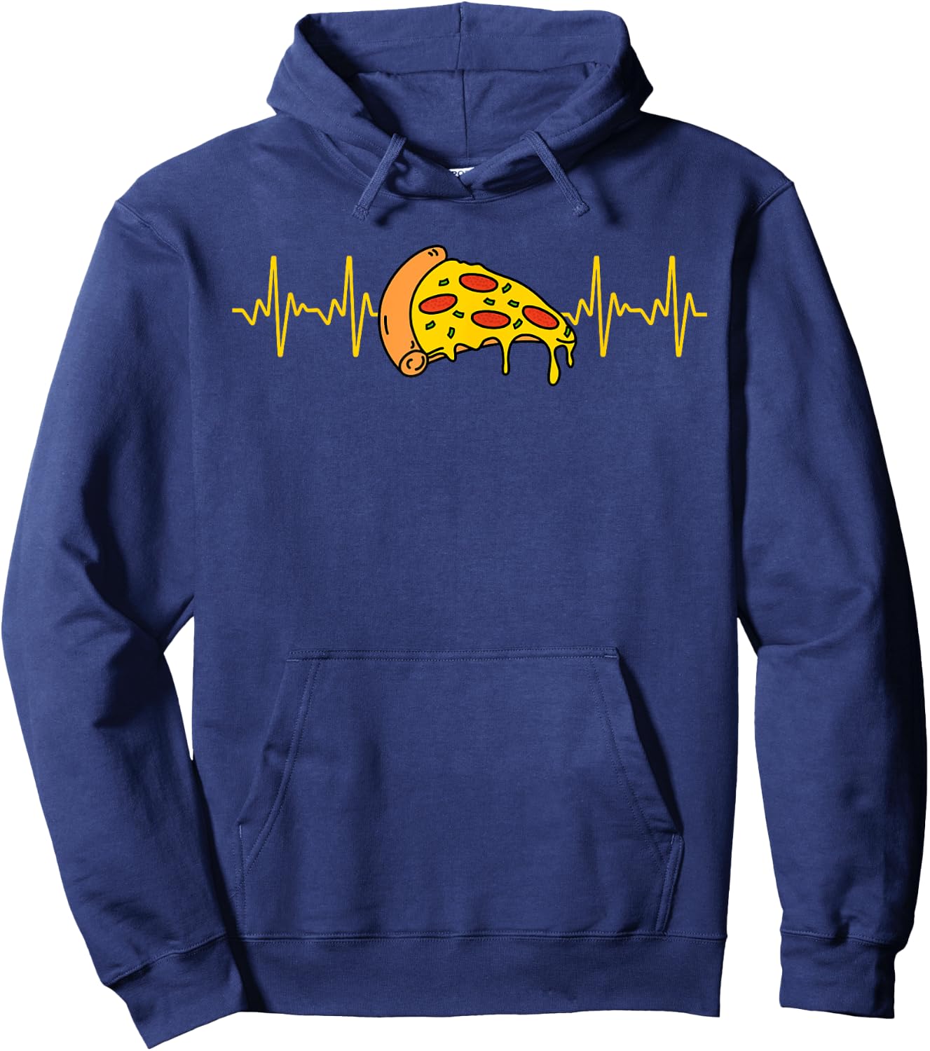 Cute Pizza Design Women Kids Heartbeat Pizza Lovers Hoodie - Hoodie | Navy