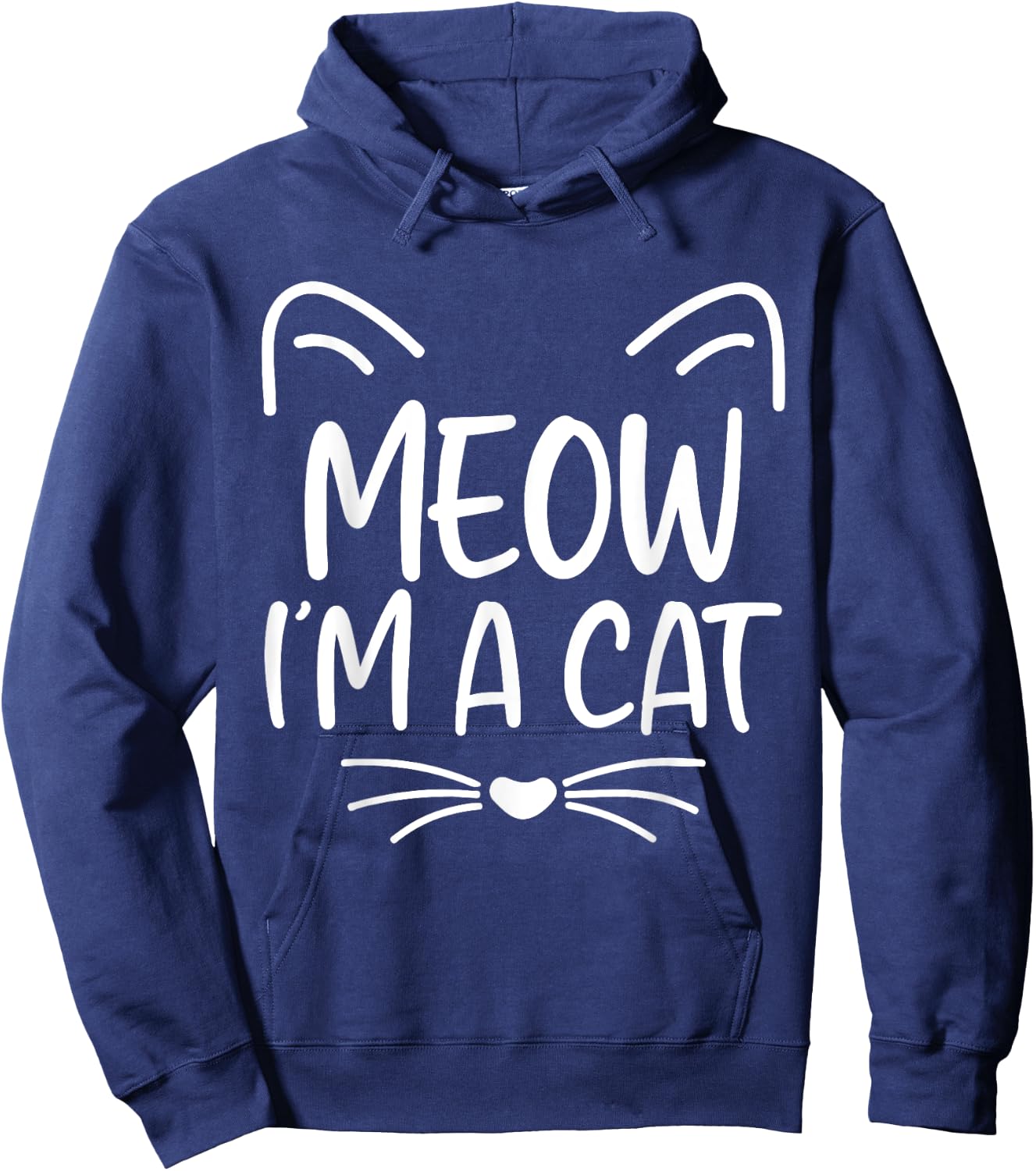 Meow I'm A Cat Funny Cat Lover Halloween Costume Men Women Kids Hoodie - Hoodie | Navy
