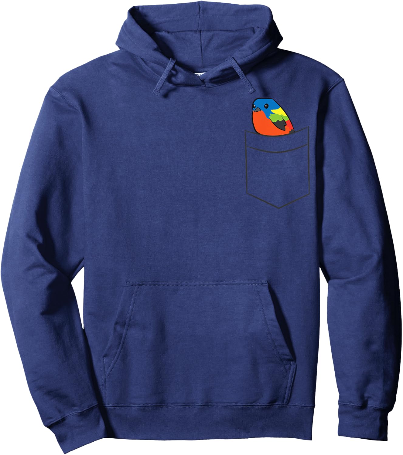 Painted Bunting Bird Cute Painted Bunting In a Pocket Hoodie - Hoodie | Navy