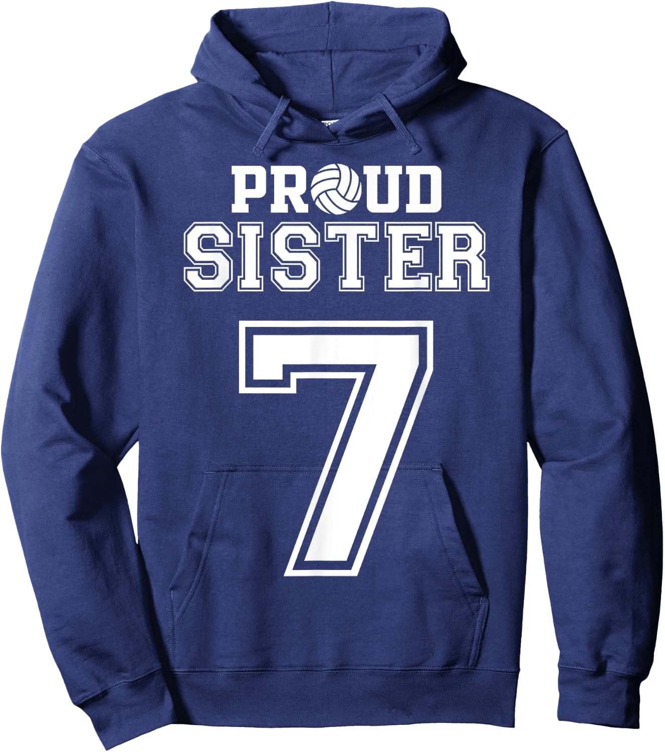 Custom Proud Volleyball Sister Number 7 Personalized Women Hoodie - Hoodie | Navy