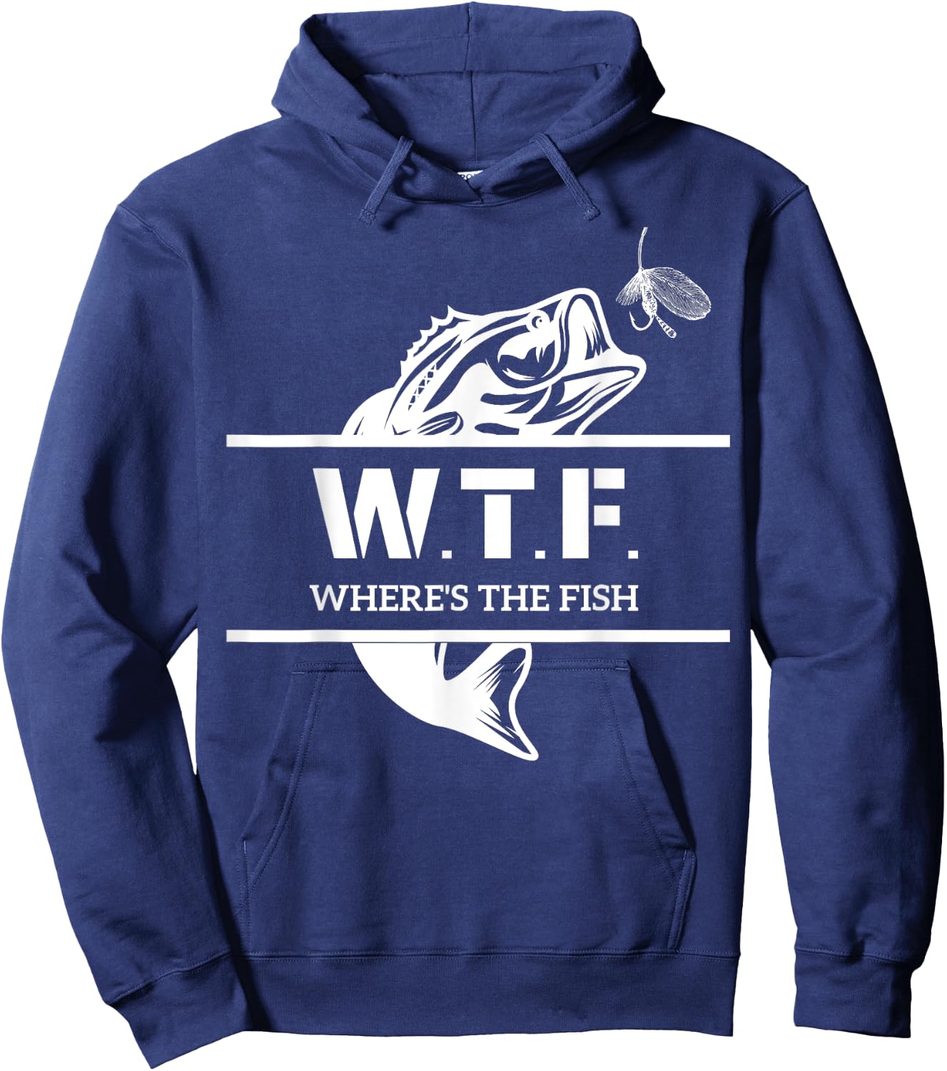 W.T.F. Where's The Fish, Who Like Fishing Women Hoodie - Hoodie | Navy