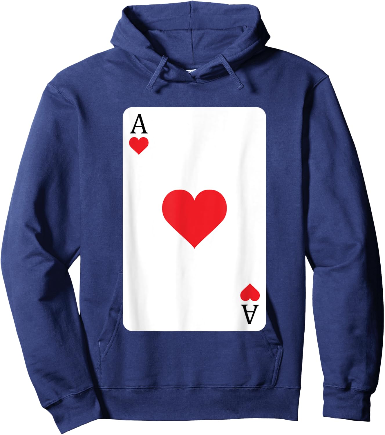 Ace Of Hearts Playing Card, Ace Card Hoodie - Hoodie | Navy