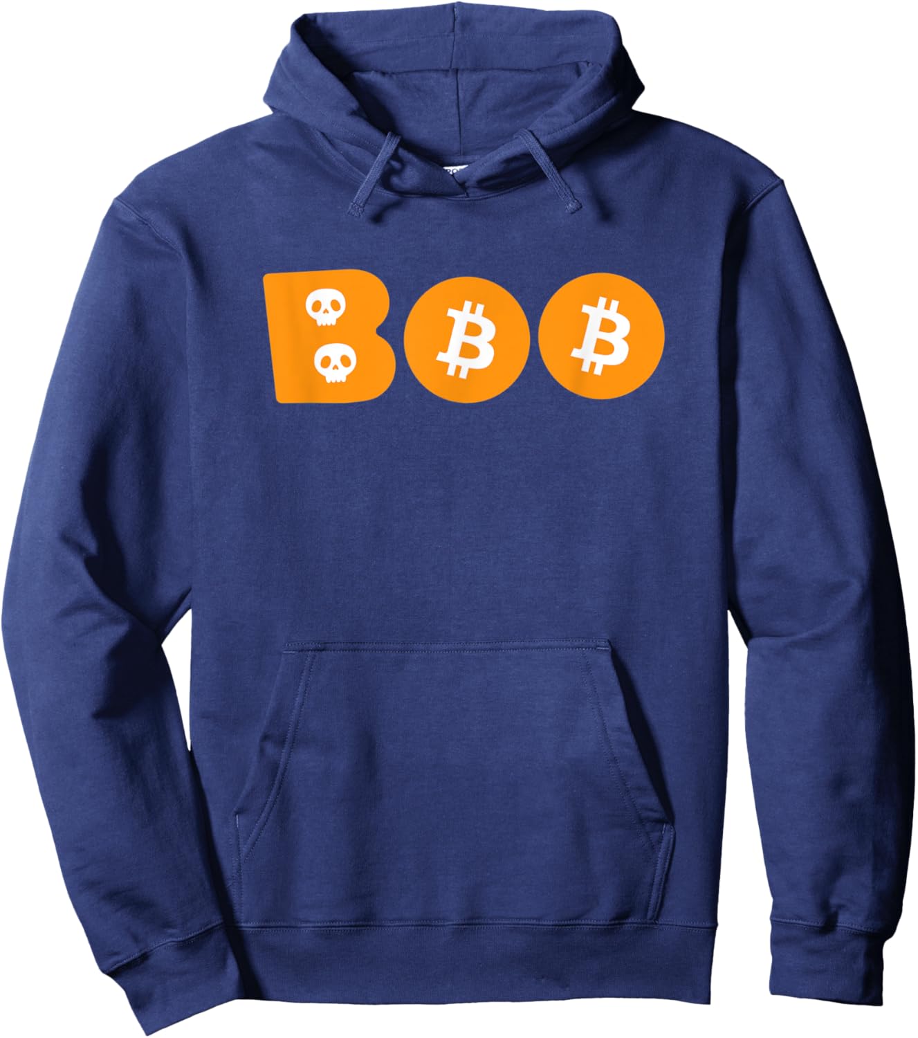 BOO Bitcoin Crypto Halloween Cryptocurrency Spooky BTC Hoodie - Hoodie | Navy