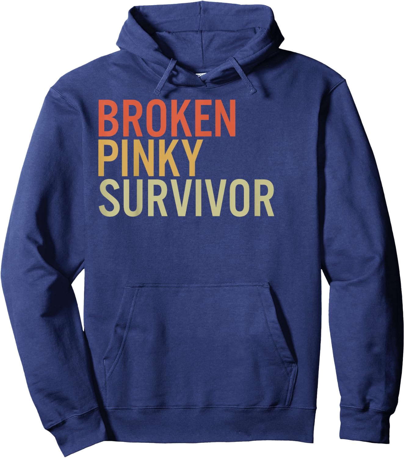 Broken Pinky Survivor Recovery Awareness Support Warrior Hoodie - Hoodie | Navy