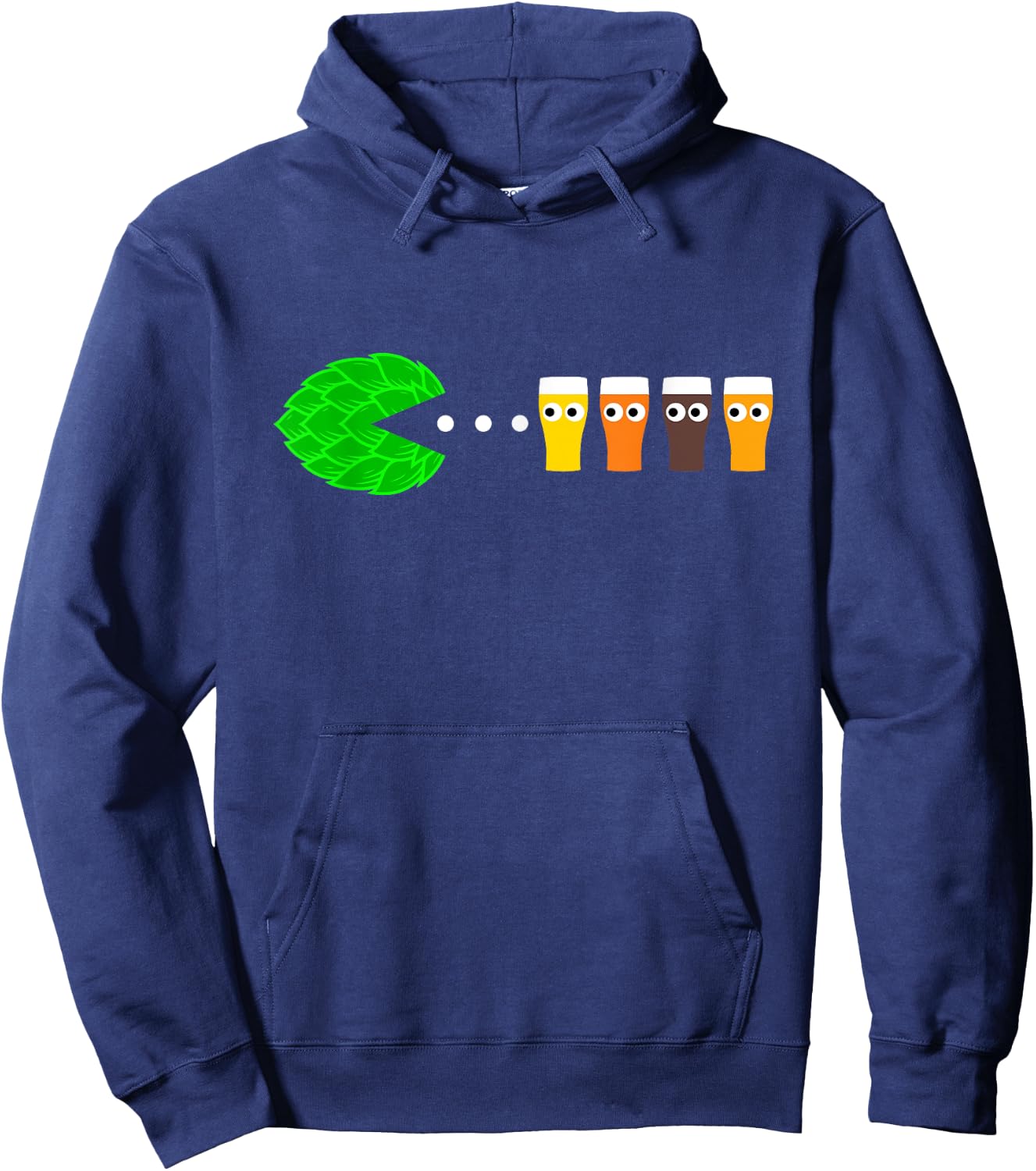Hop-Man Funny Gamer, Craft Beer Lover, Vintage Beer Hoodie - Hoodie | Navy