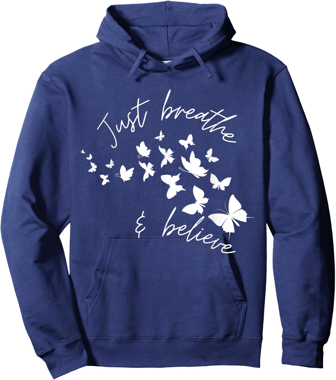 breathe and believe Christian T Butterfly Faith Hoodie - Hoodie | Navy