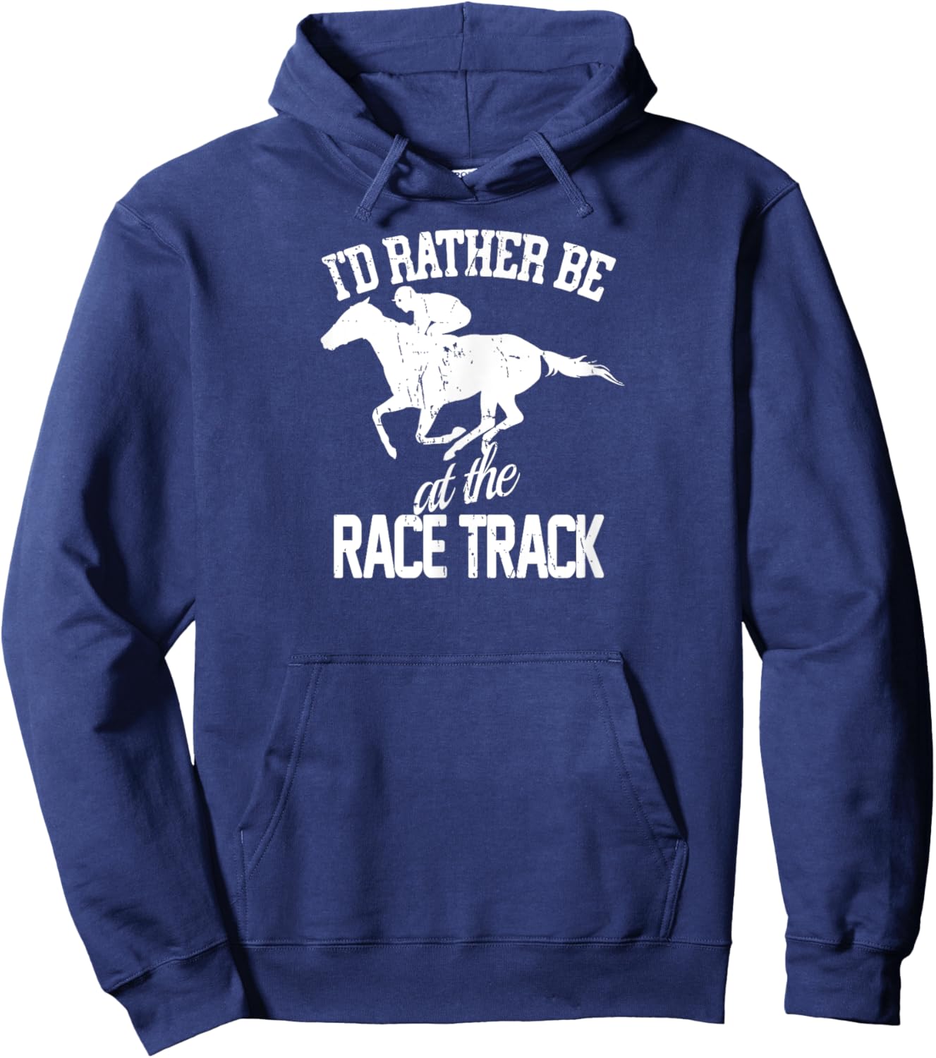 I'd Rather Be At The Racing Track Horse Girl Horse Riding Hoodie - Hoodie | Navy