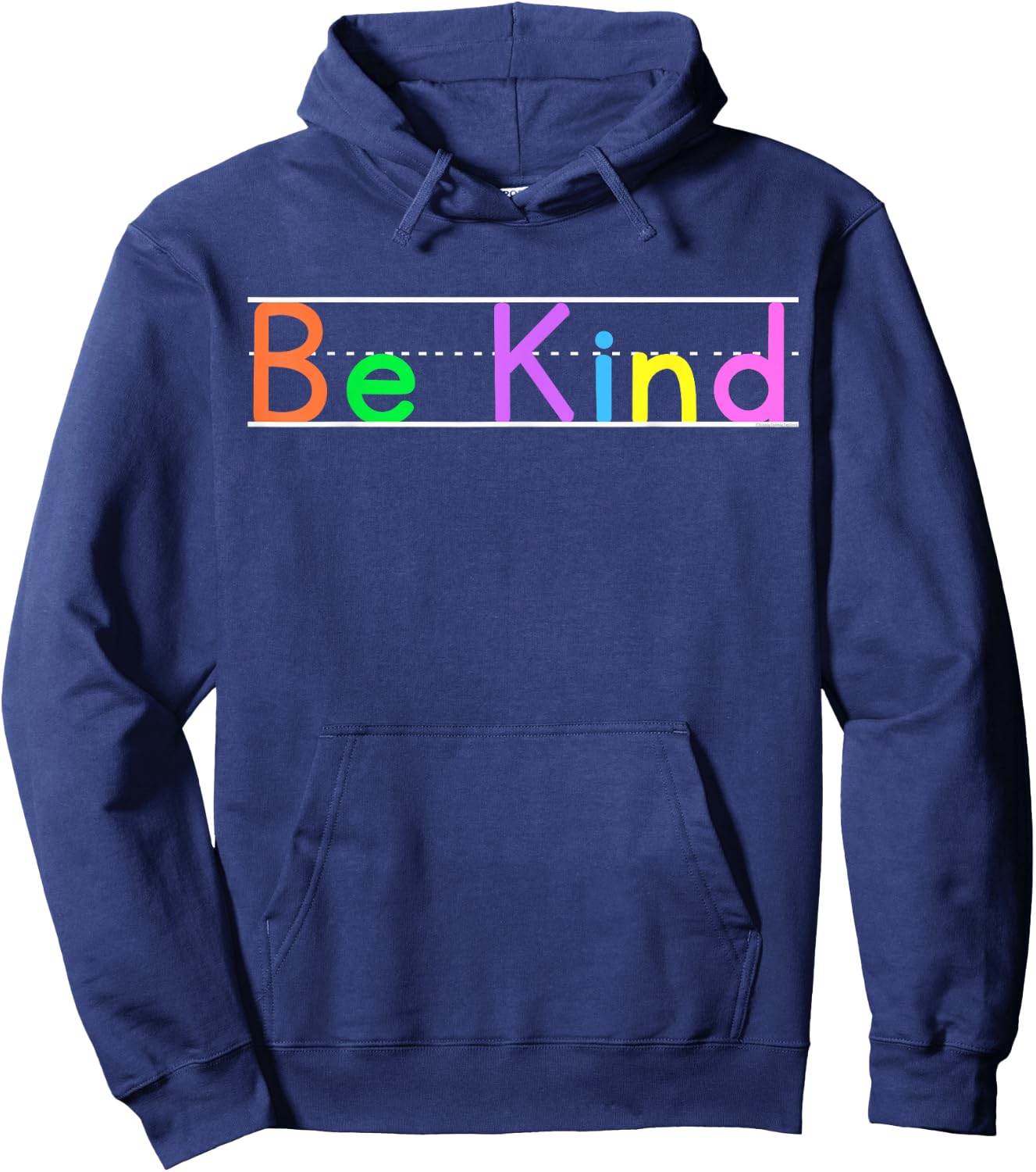 Colorful Be Kind Primary Style Boys Girls Teachers Hoodie - Hoodie | Navy