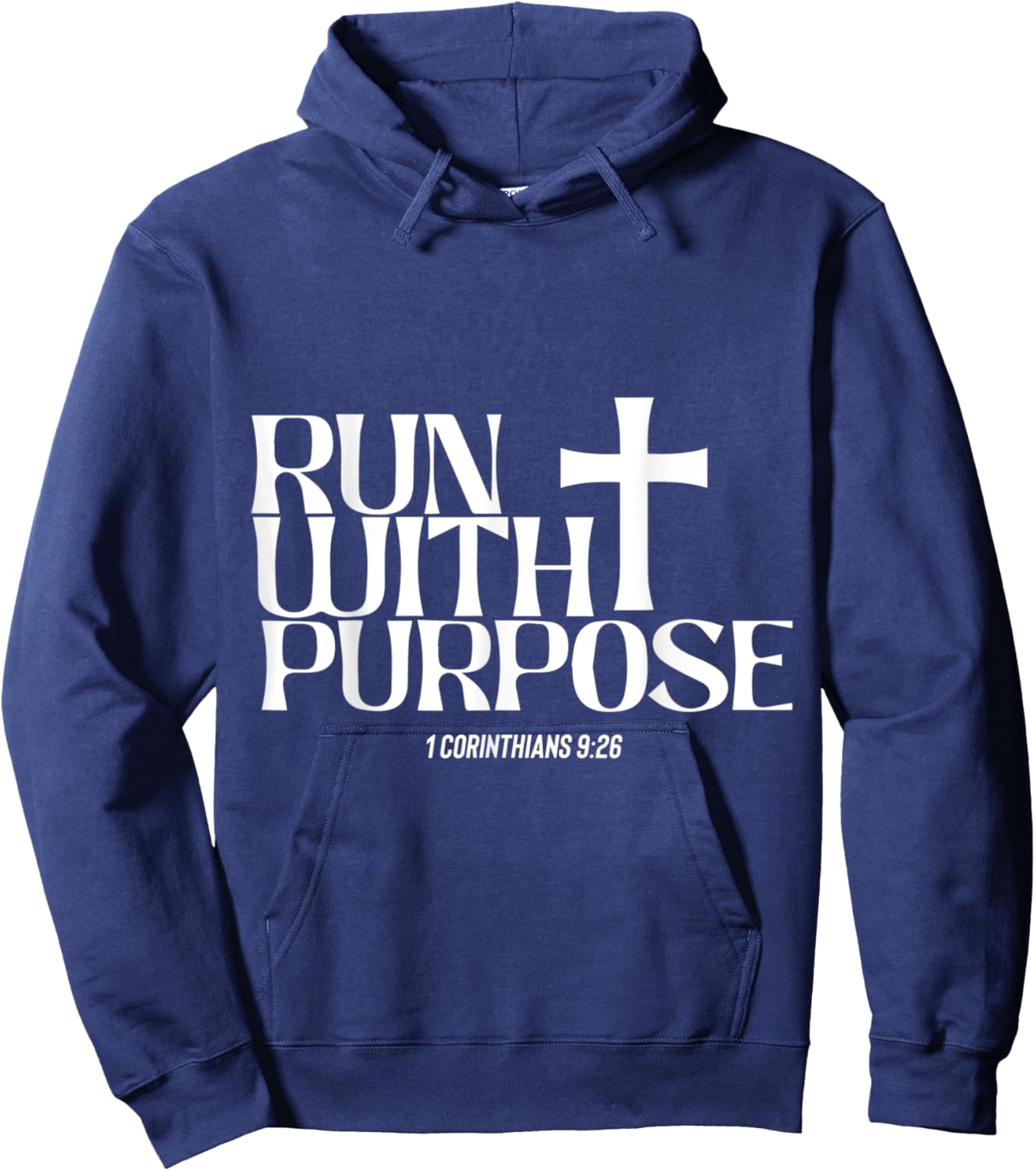 Run With Corinthians Purpose - Christian Faith Church Right Hoodie - Hoodie | Navy