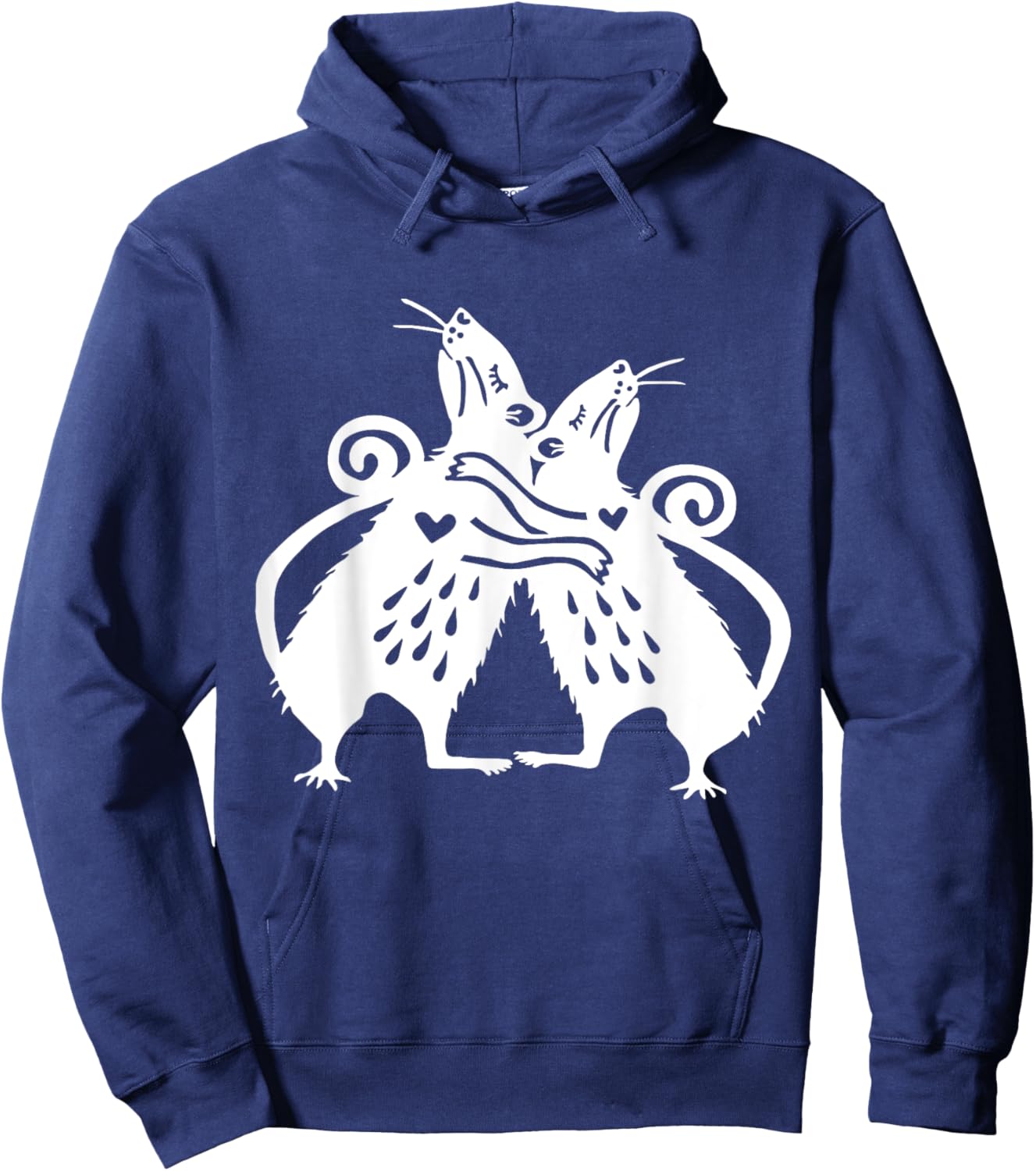 Cute Rats Hugging Rat Funny Mouse Lover Mice Kawaii Goth Hoodie - Hoodie | Navy