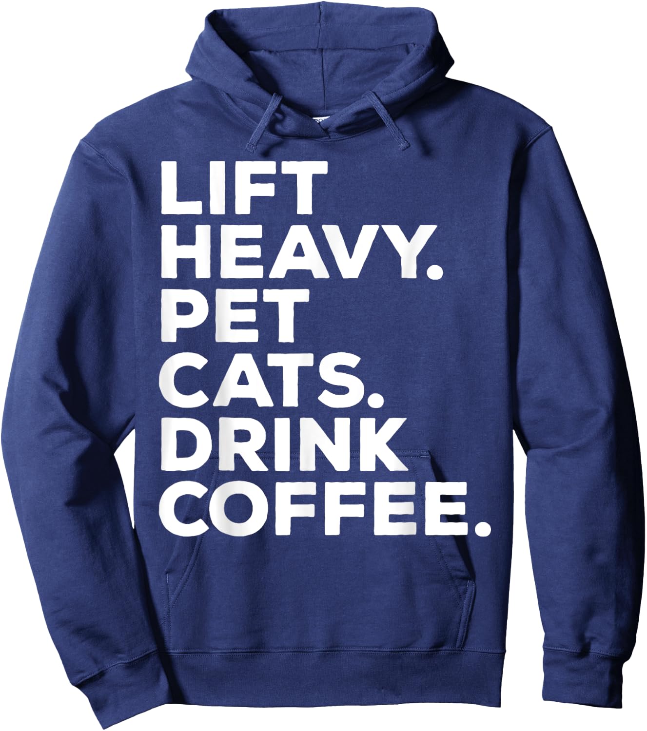 Lift Heavy Pet Cats Drink Coffee Gym Workout Weight Lifter Hoodie - Hoodie | Navy