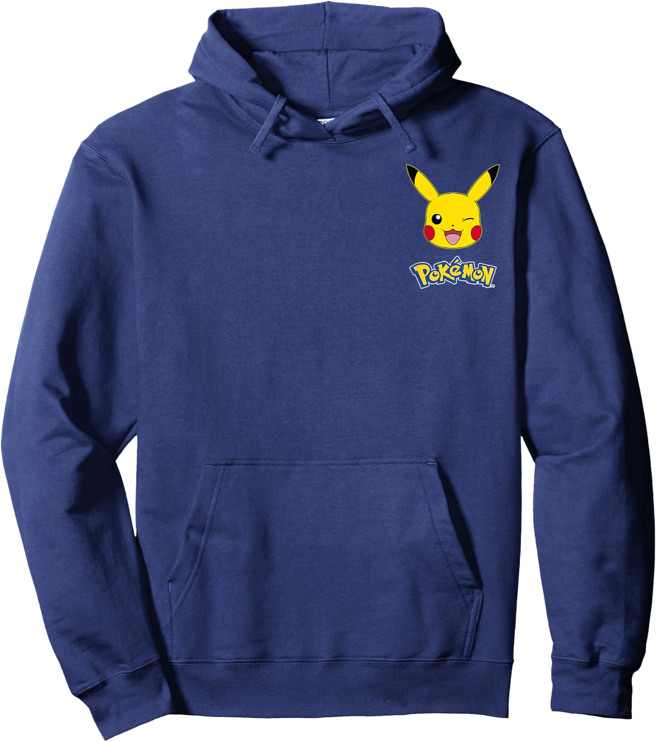 Pokémon Winking Pikachu Small Pocket Size Logo Hoodie - Hoodie | Navy