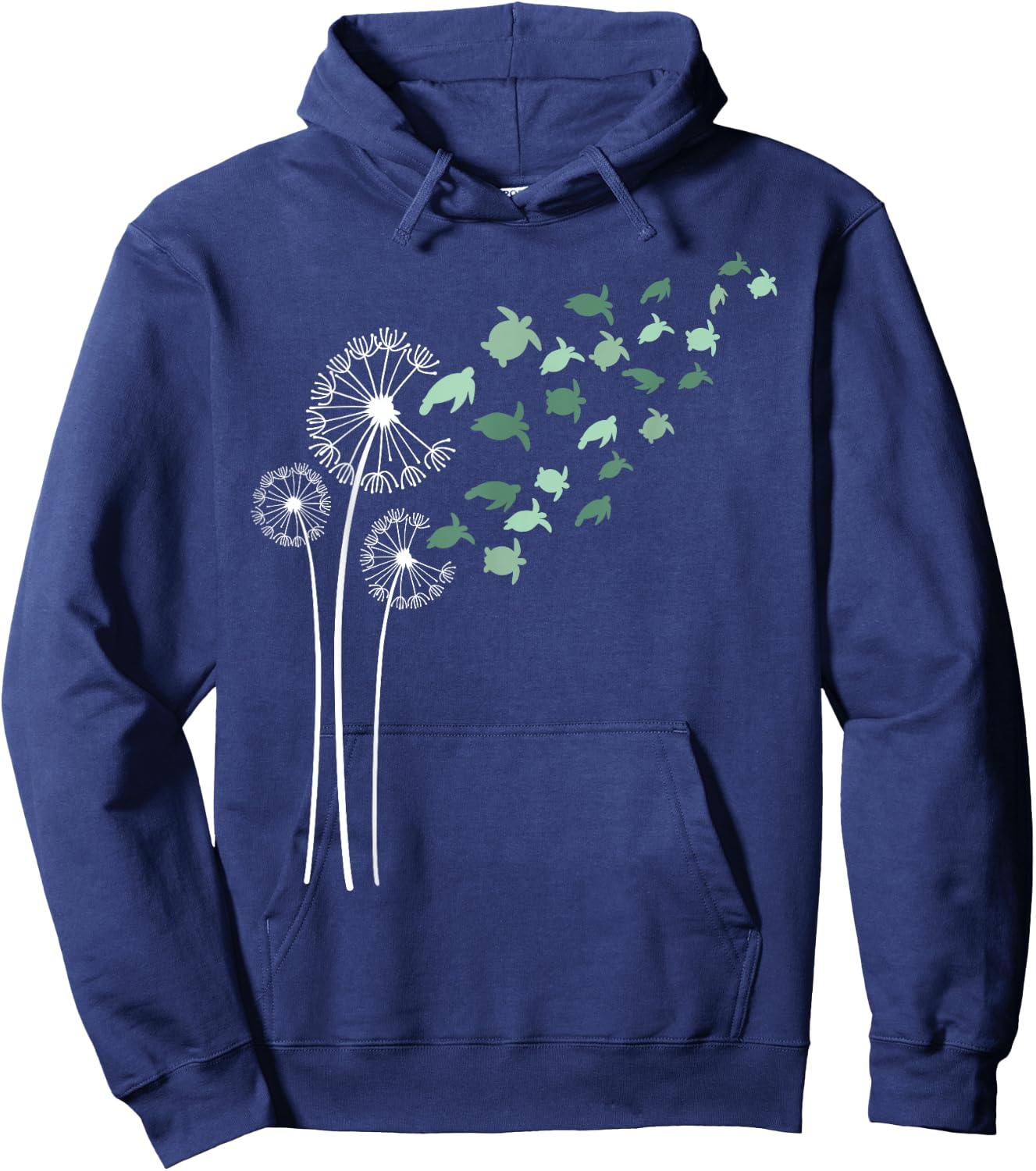 Sea Turtles Dandelion Flower For Dandelions and Turtle Lover Hoodie - Hoodie | Navy