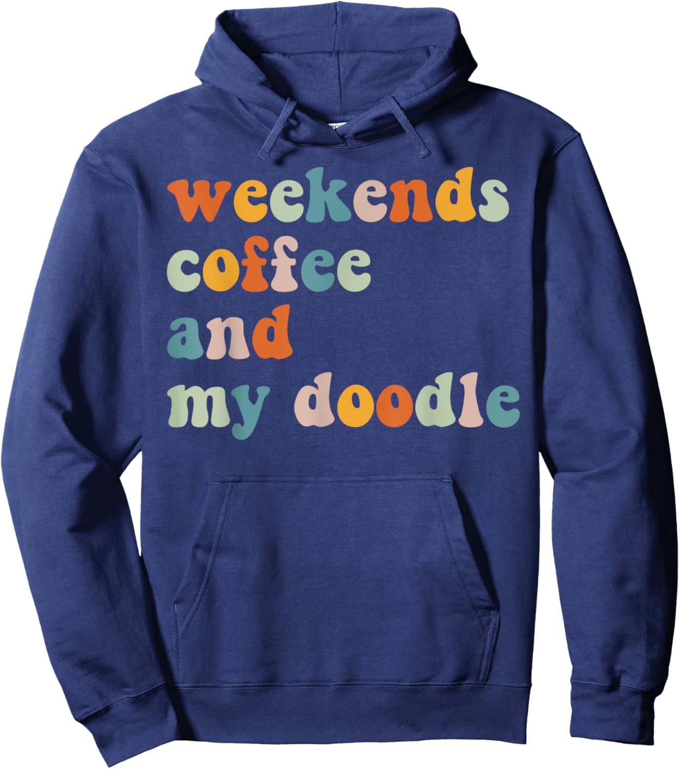 Weekend Coffee And My Doodle Dog Retro Coffee Dog Lover Men Women Hoodie - Hoodie | Navy