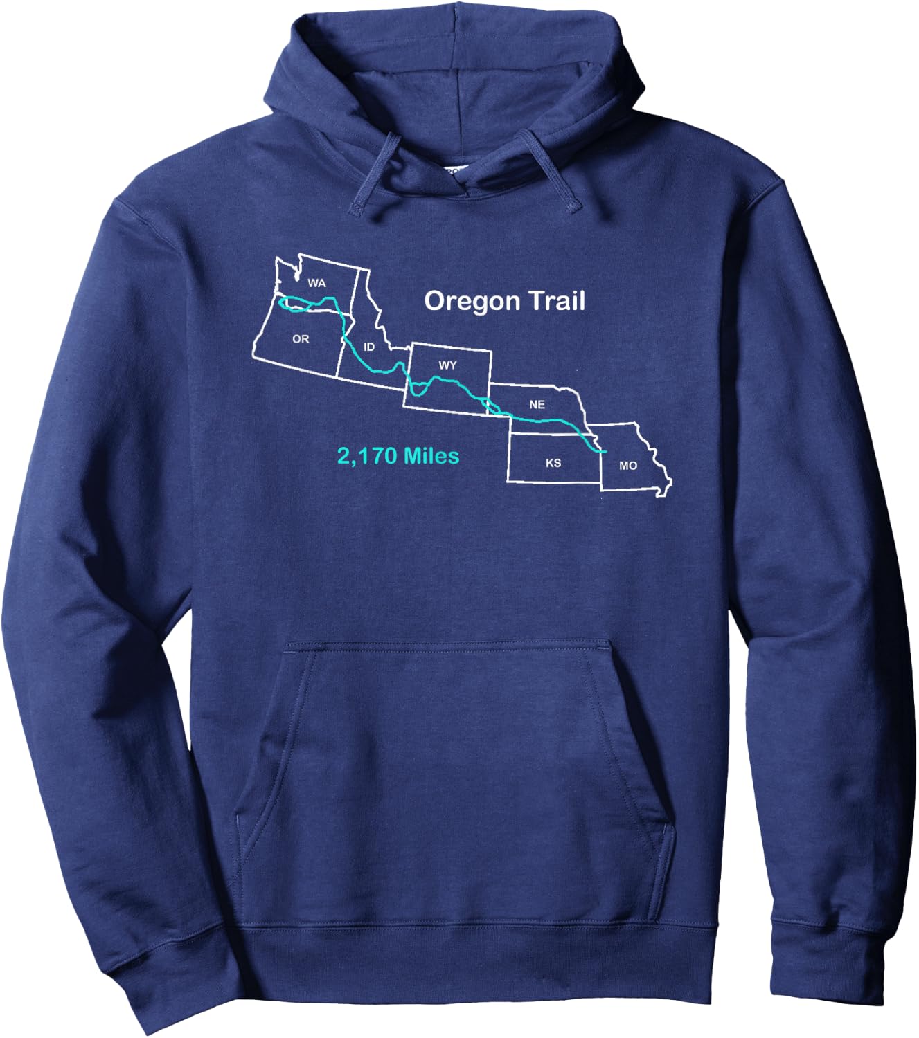 Route Map of The Oregon National Historic Trail Hoodie - Hoodie | Navy