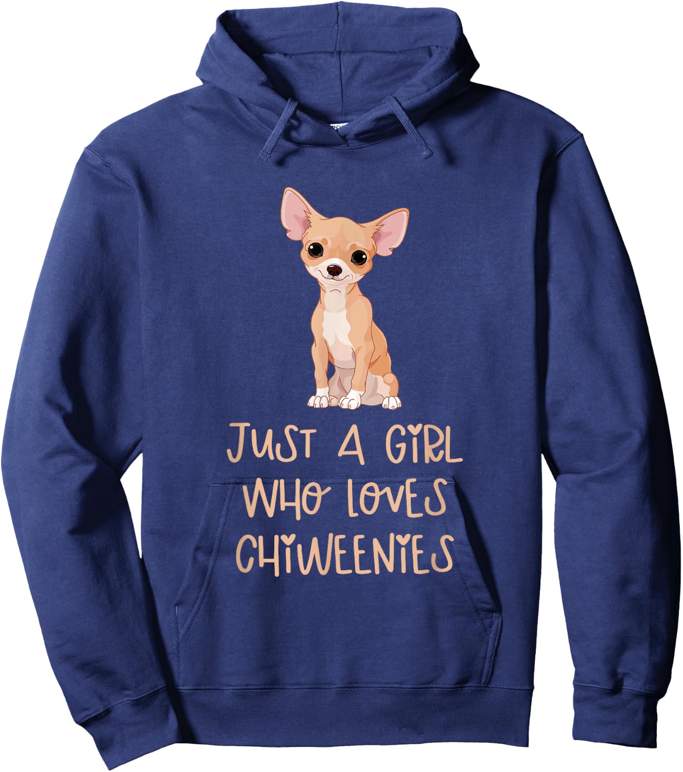 Just a Girl Who Loves Chiweenies Funny Animals Dogs Lover Hoodie - Hoodie | Navy