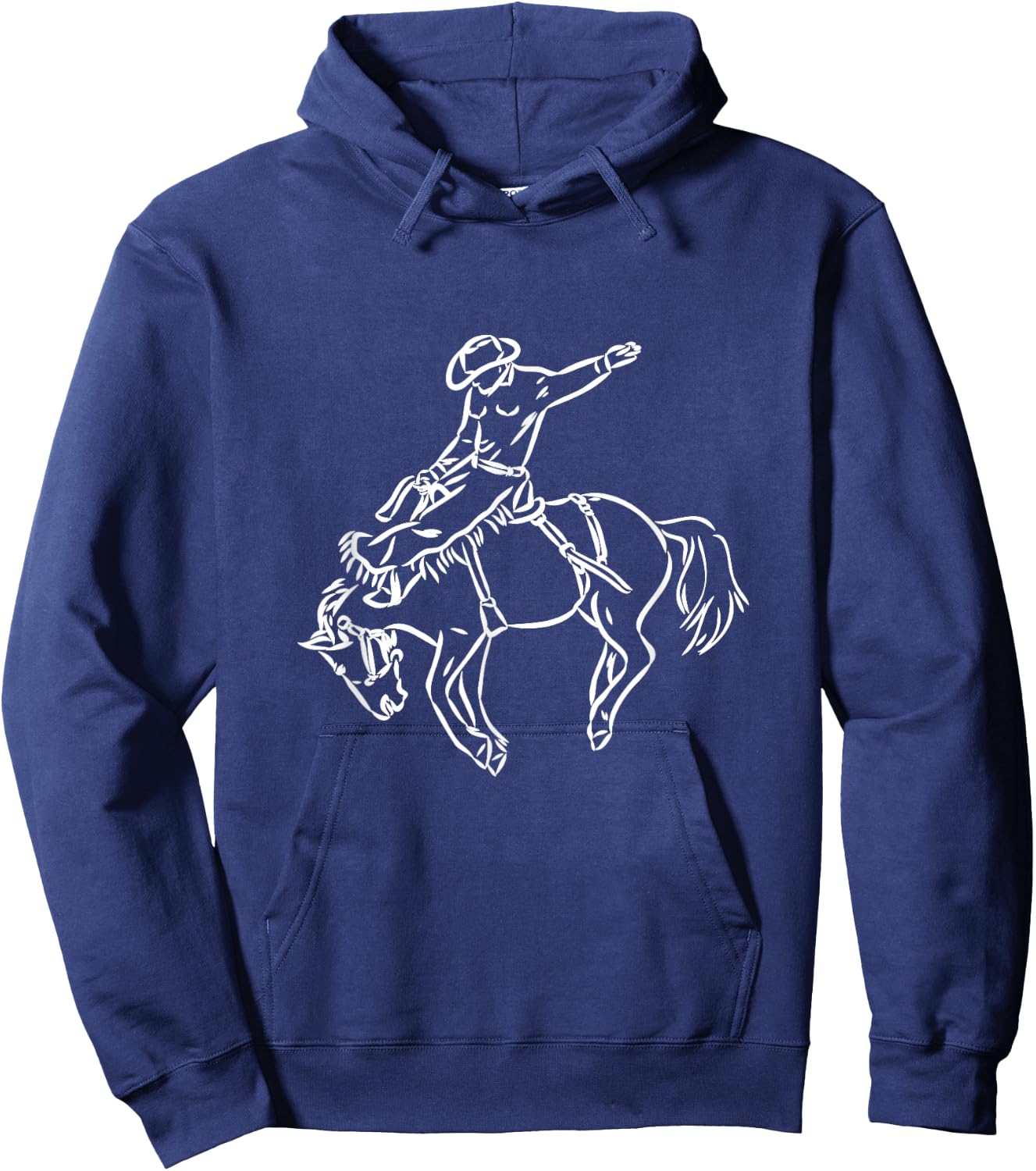 Vintage Rodeo Shirt Bucking Bronco Horse Riding Cowboy Hoodie - Hoodie | Navy