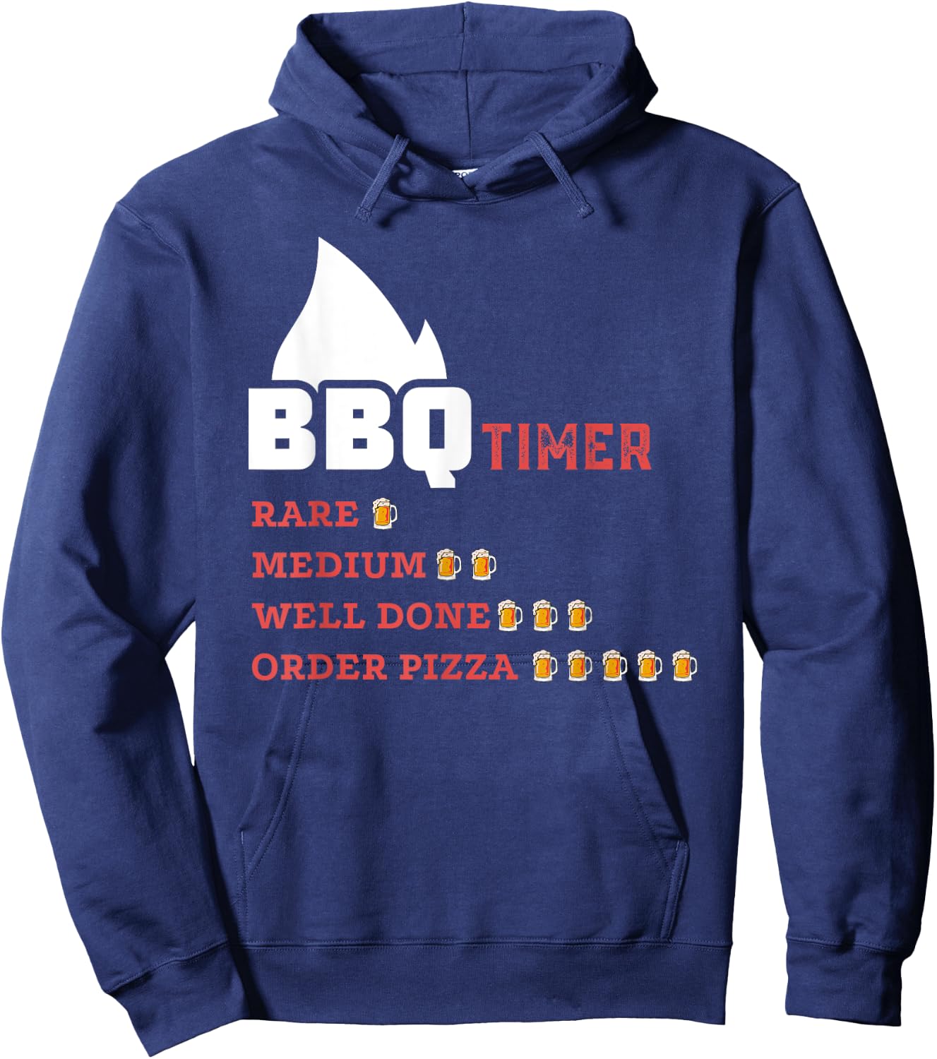BBQ Beer Drinking Timer Funny Barbecue Pitmaster Dad Hoodie - Hoodie | Navy