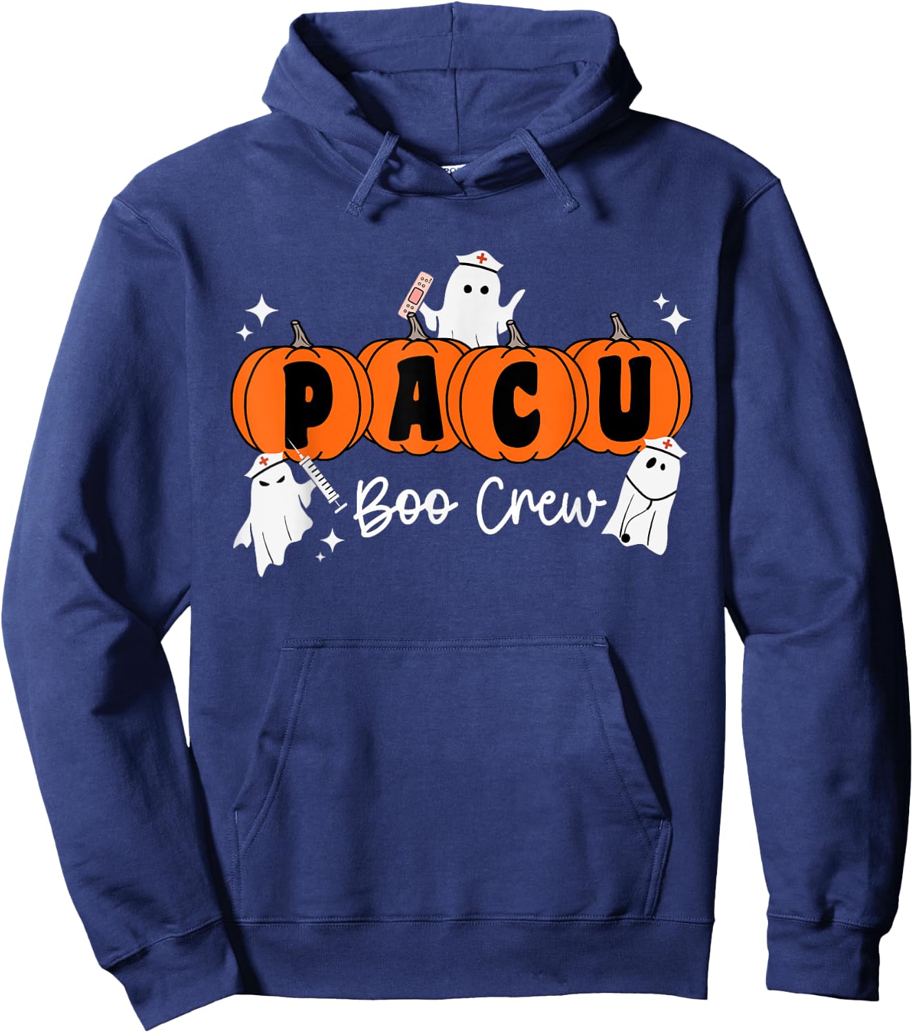 Pacu Boo Crew Ghost Pumpkin For PACU Nurse Halloween Hoodie - Hoodie | Navy